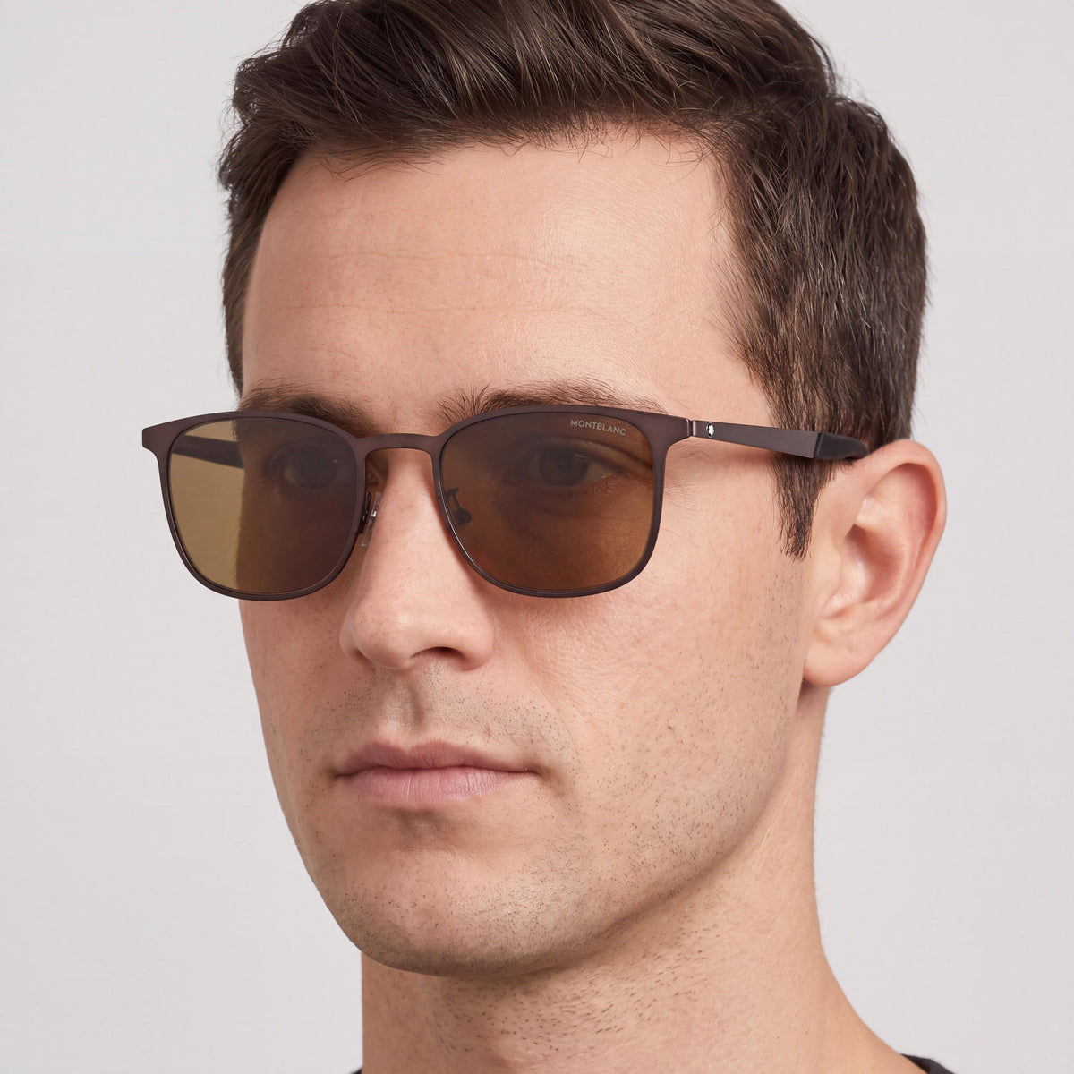 Gafas de sol MONTBLANC para hombre, cuadradas/rectangulares, color rojo/marrón rojizo, de plástico, 54 mm, Photo 4