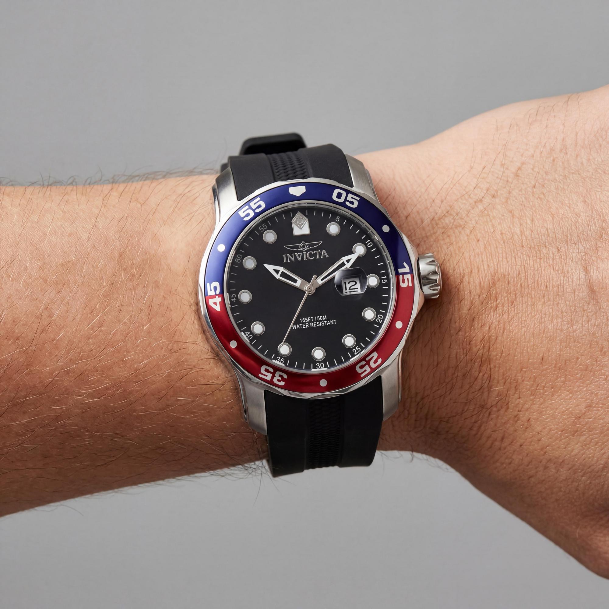 Reloj Invicta Pro Diver 45735 unisex de cuarzo, acero inoxidable, esfera negra, 48 mm, silicona, resistente al agua., Photo 3