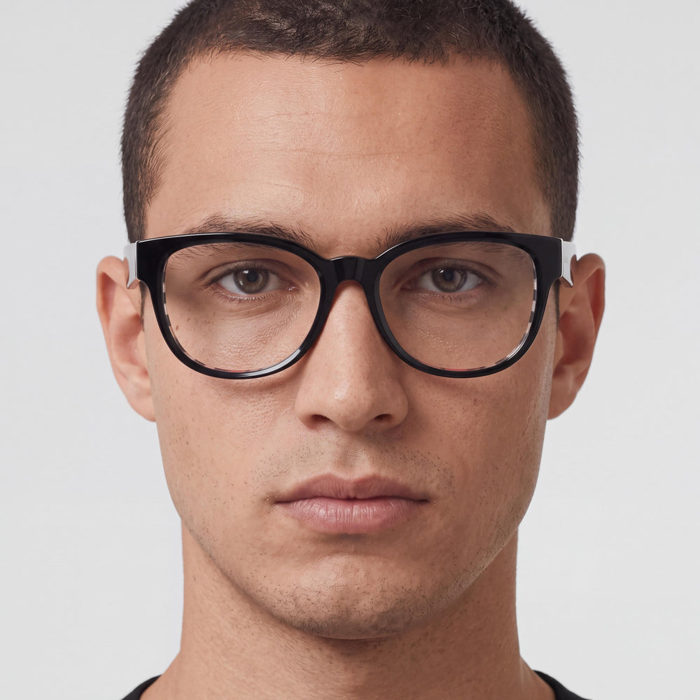 BURBERRY Classic Style Unisex Acetate Optical Frame in Top Black on Vintage Check 53mm