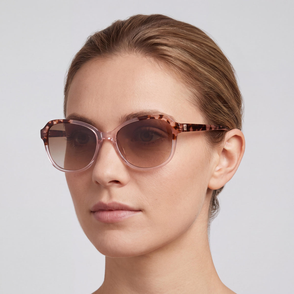 Gafas de sol Anne Klein Ak7078 para mujer, montura de plástico con cristales en tono rubor, lentes con protección UV y degradado marrón, 55mm, Photo 5