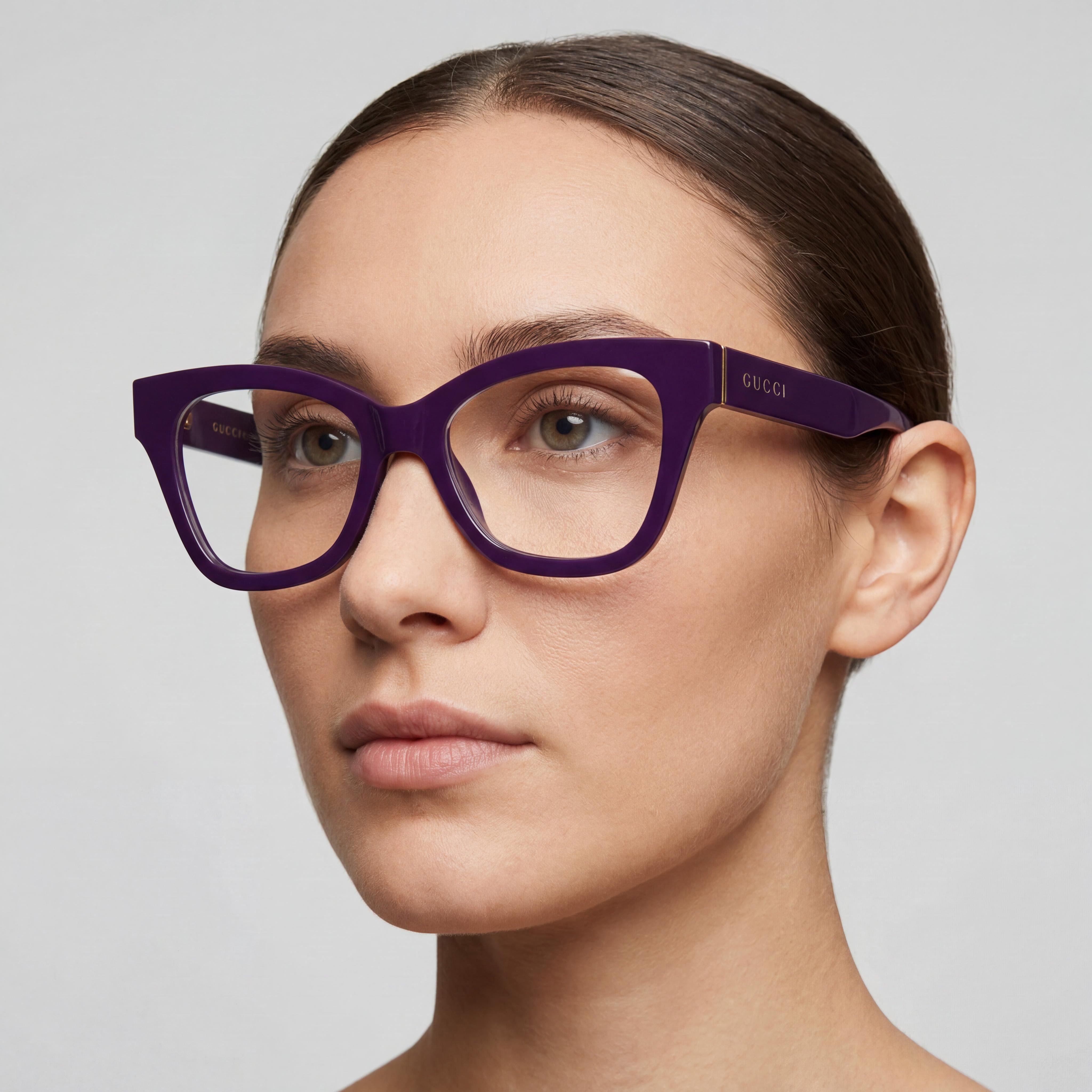 Gucci GG1133O 002 Shiny Violet Cat Eye Eyeglasses for Women, 52mm, Photo 5