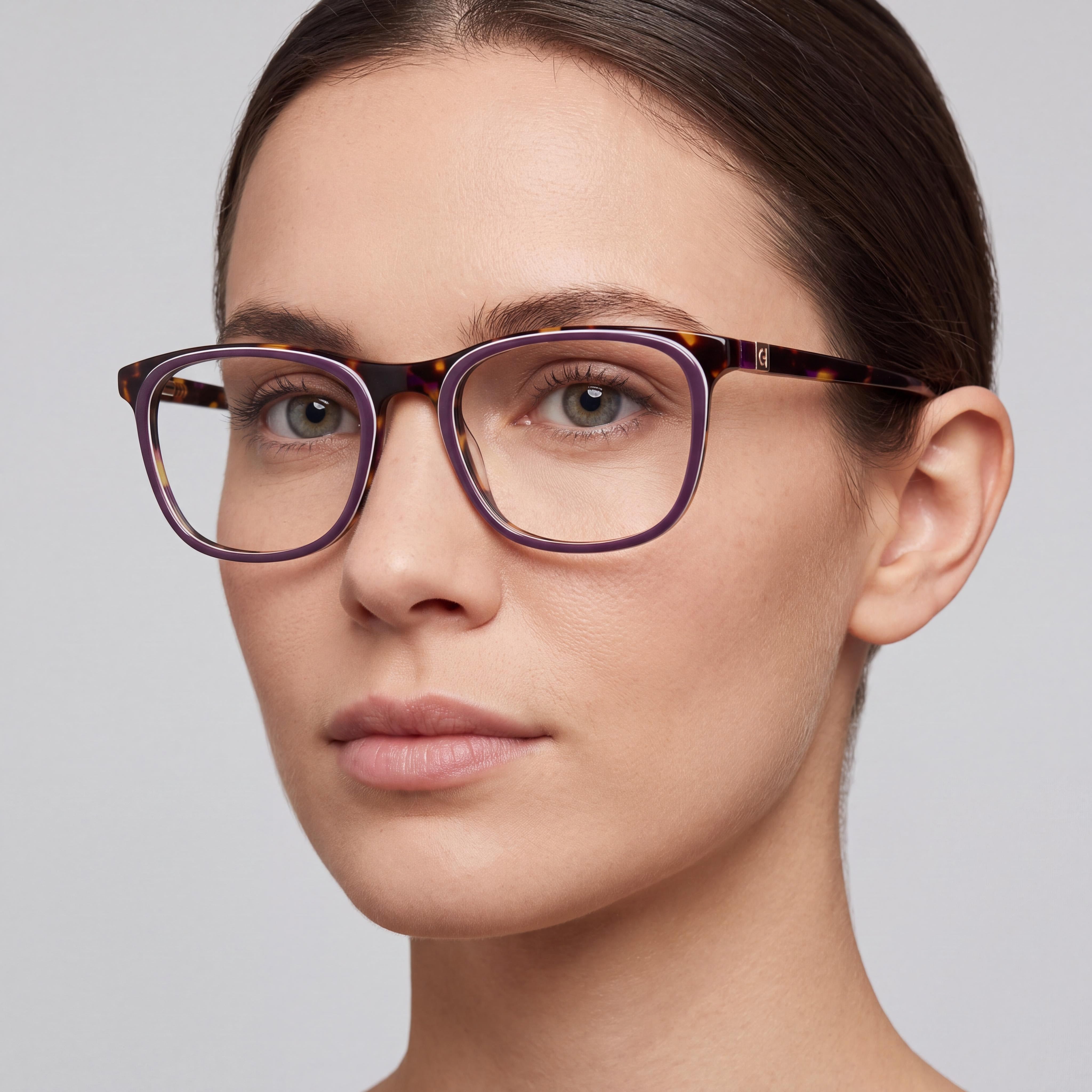Cole Haan CH4518 Women's Acetate Eyewear with Plum Tortoise Frame and Polycarbonate Lenses, 54mm, Photo 3