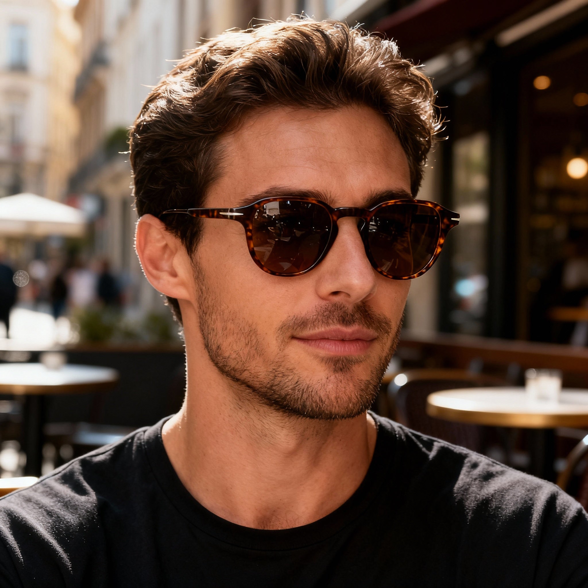 David Beckham DB 1140 Men's Casual Optical Frames - Brown Horn Lightweight Acetate 47-22-145, Photo 3