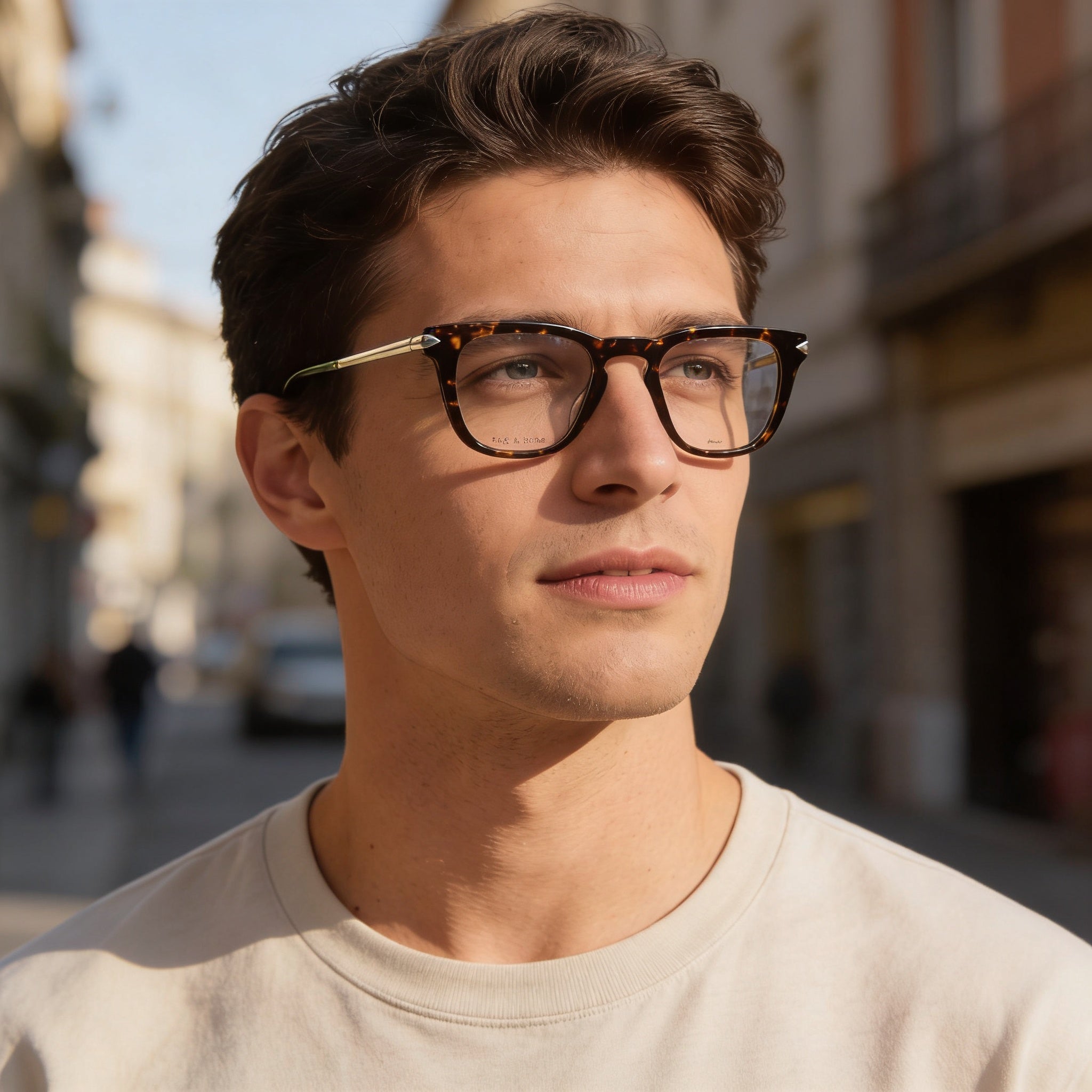 Gafas de sol modernas rag & bone para hombre con montura de acetato color habana y lentes de policarbonato de 48 mm, Photo 4
