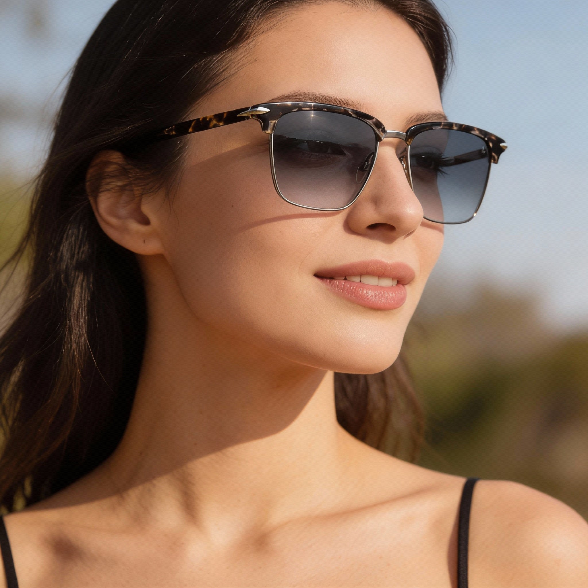 rag & bone Women's Casual Stainless Steel Light Adaptive UV Protected Black Grey Havana Dark Gray Gradient 54mm Sunglasses, Photo 4