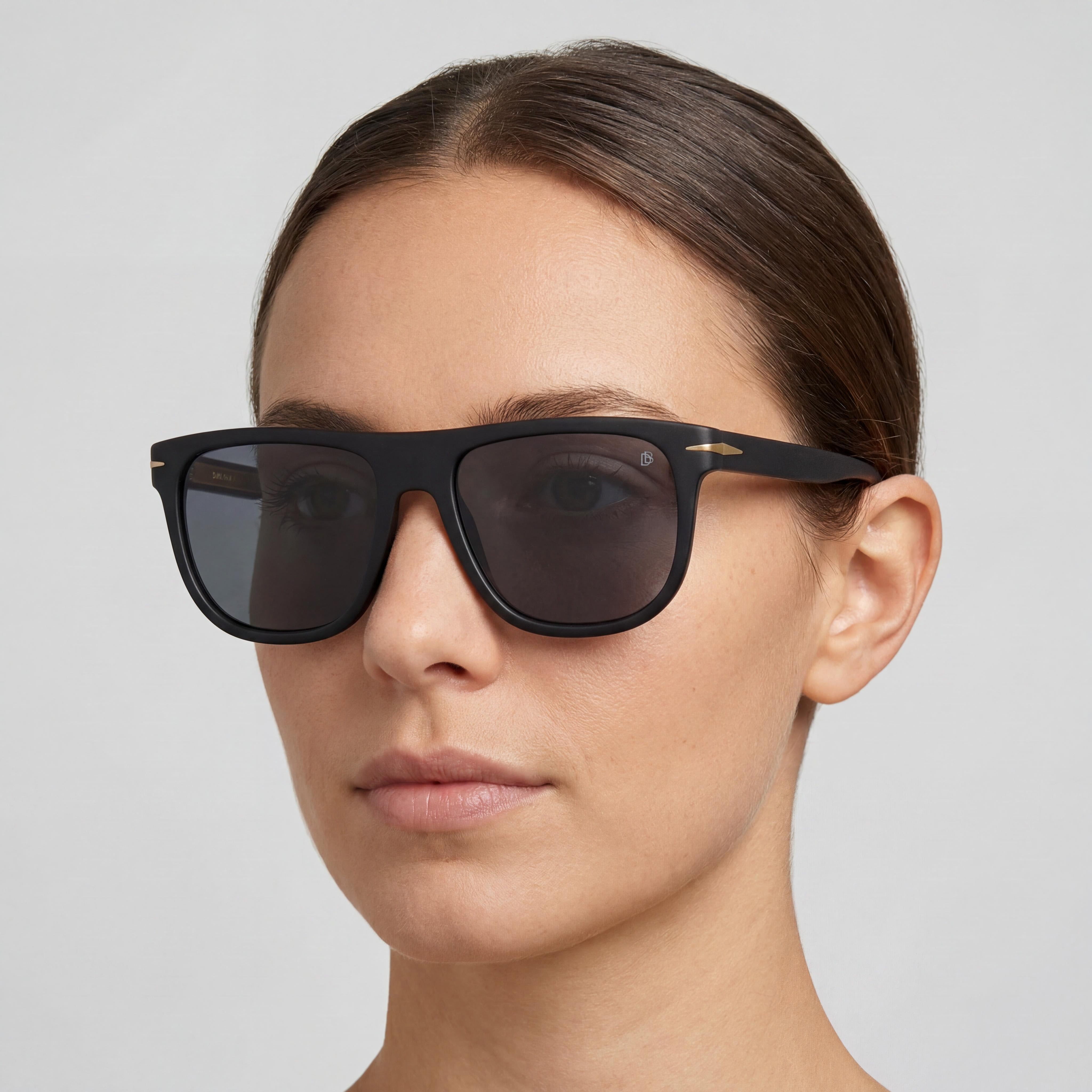 David Beckham Db 7111/S Women's Matte Black Gold Acetate Frame Grey Non- 56mm, Photo 4