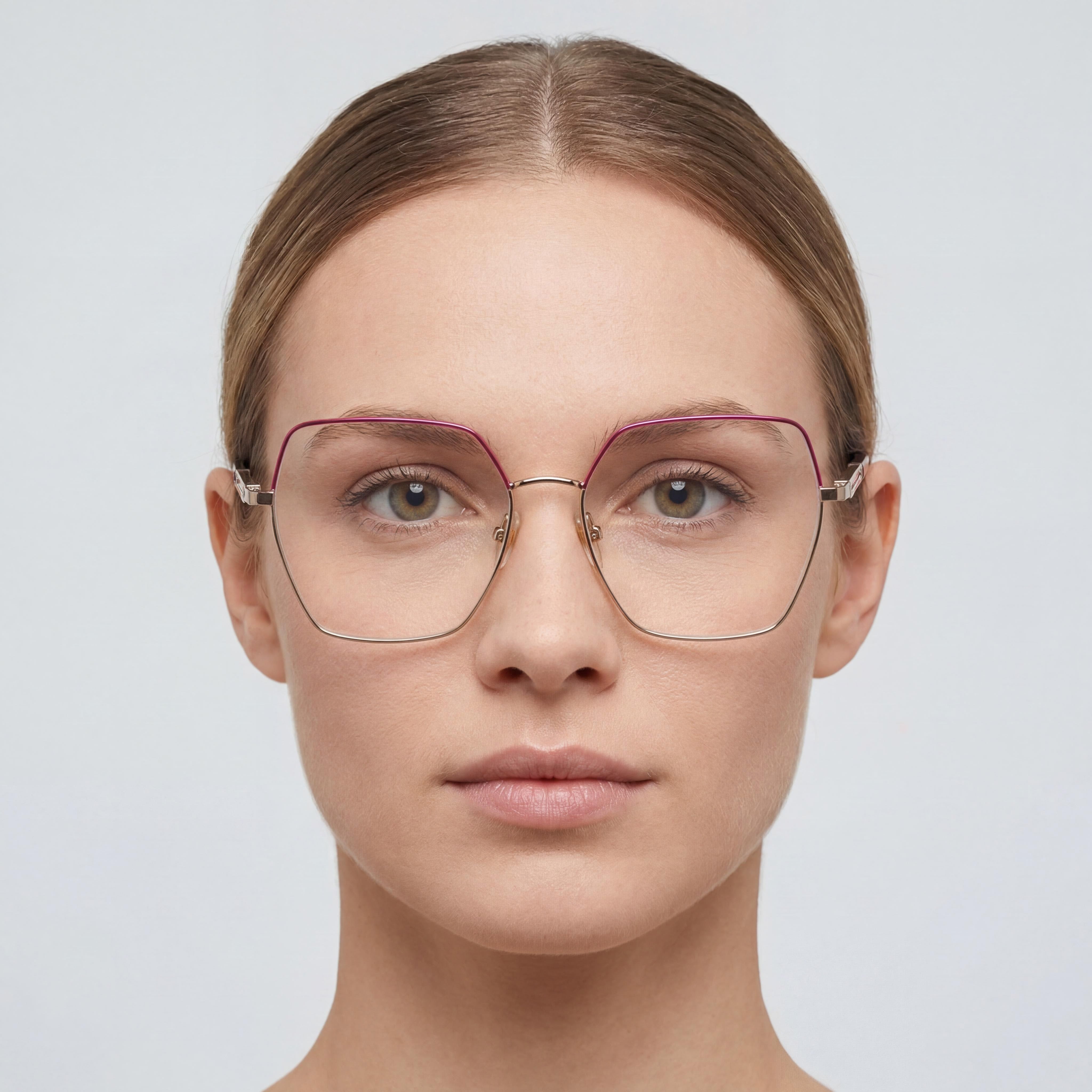 Furla Gafas de sol casual de metal para mujer, Oro Rosso C/Parti Fuxia Pieno Lucido, lente transparente, 55 mm, Photo 4