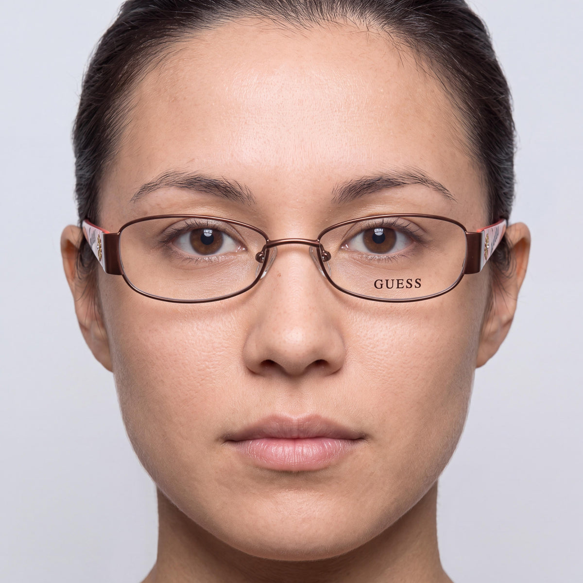Gafas graduadas unisex GUESS GU9079D9648 de montura completa rectangular color marrón, sin cristales, 48 mm, Photo 4