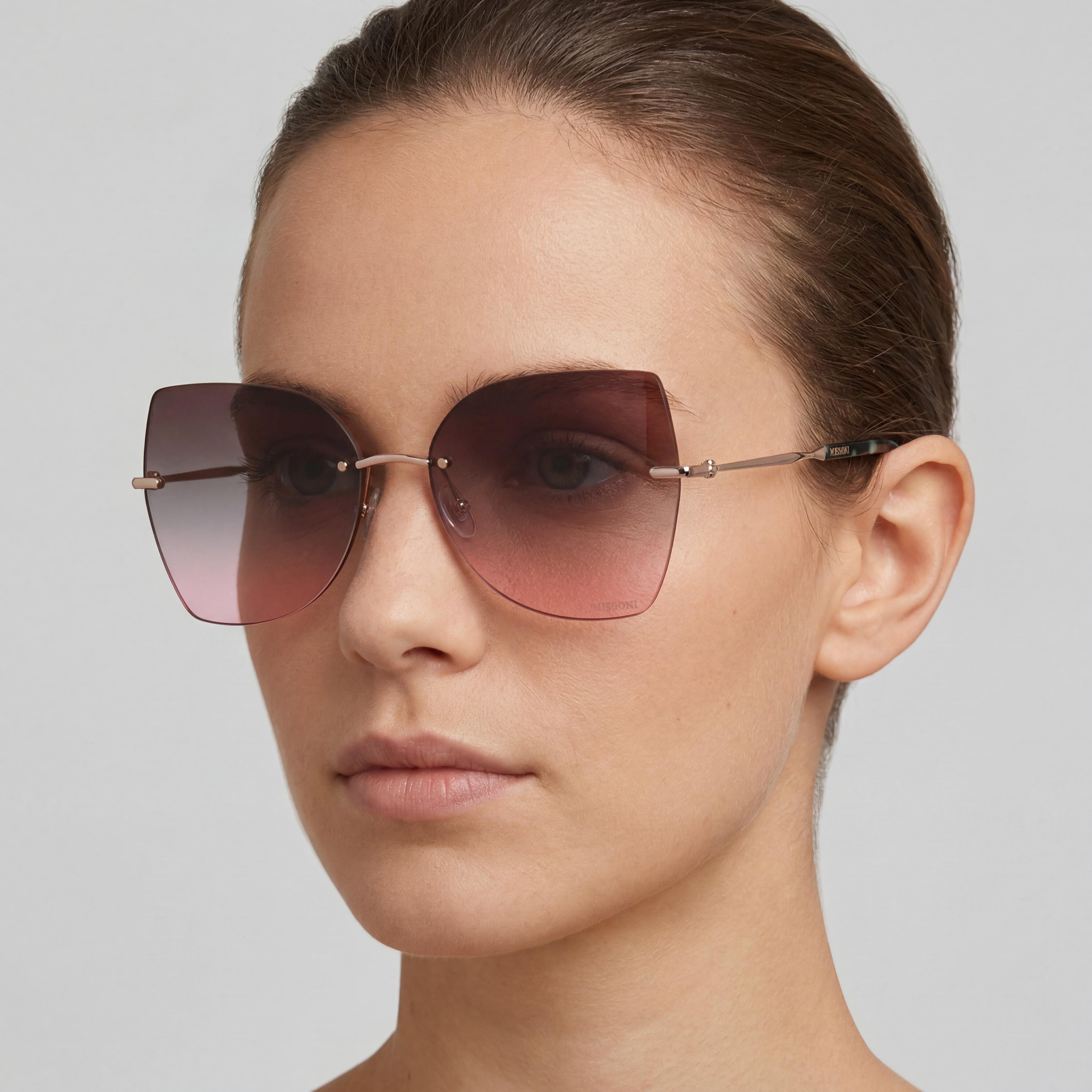 Missoni Casual Women's Gold Metal Sunglasses with UV Protection & Grey Brown Doubleshade Lenses 60mm, Photo 4