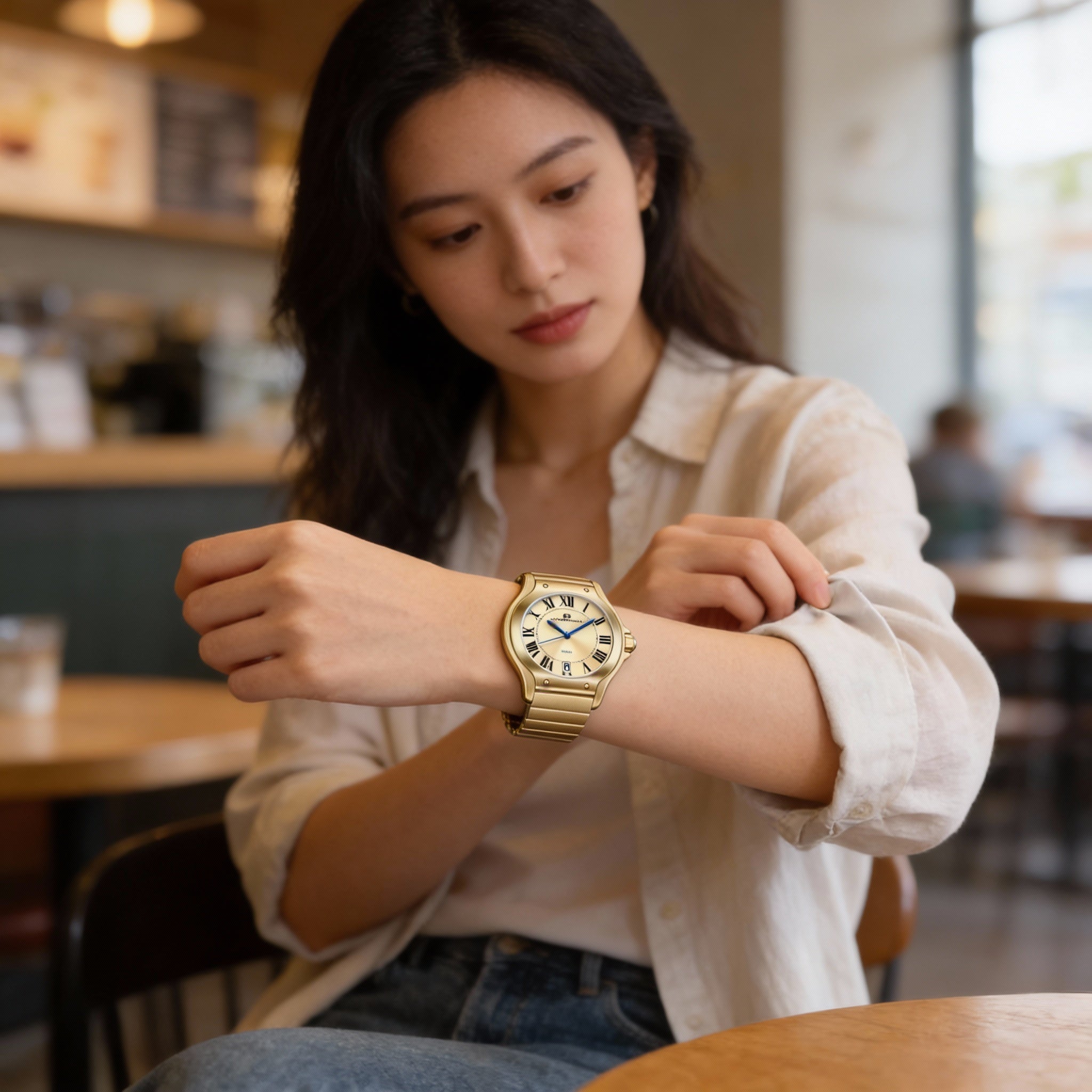 Reloj Oceanaut para mujer, de acero inoxidable dorado, con movimiento de cuarzo, resistente al agua y a los arañazos., Photo 4