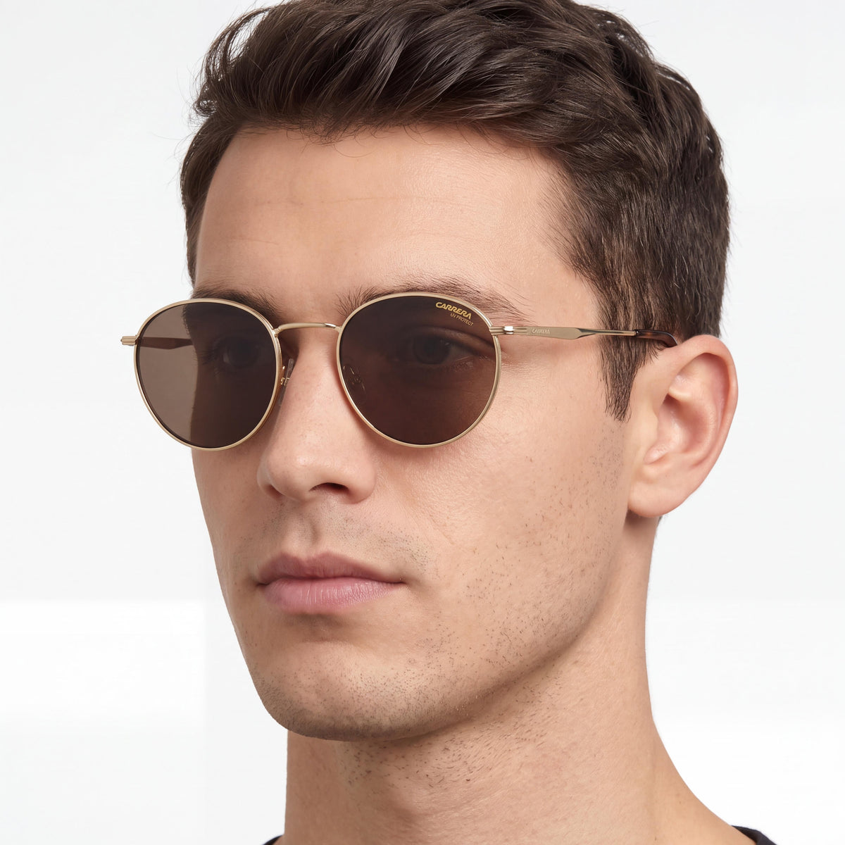 Gafas de sol Carrera Casual para hombre con montura de policarbonato color Habana dorado y marrón, protección UV, ancho de lente 52 mm, Photo 4