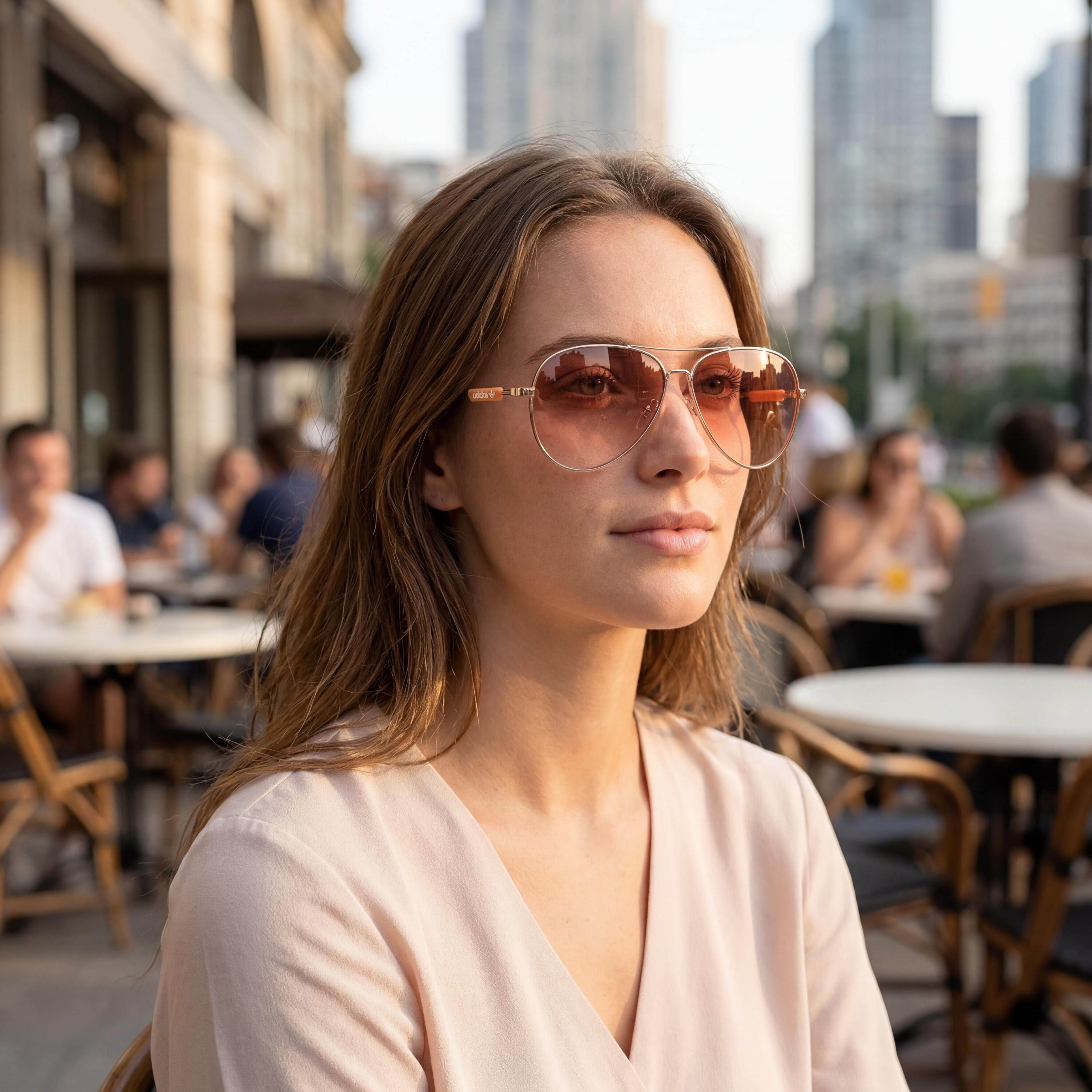 Gafas de sol unisex adidas OR0085 de estilo casual con montura de plástico dorado y lentes de espejo Roviex de 59 mm, Photo 6