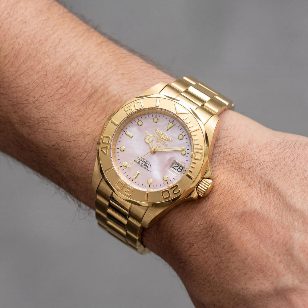 Invicta Pro Diver 28694 Gold White Men's Automatic Watch, 40mm