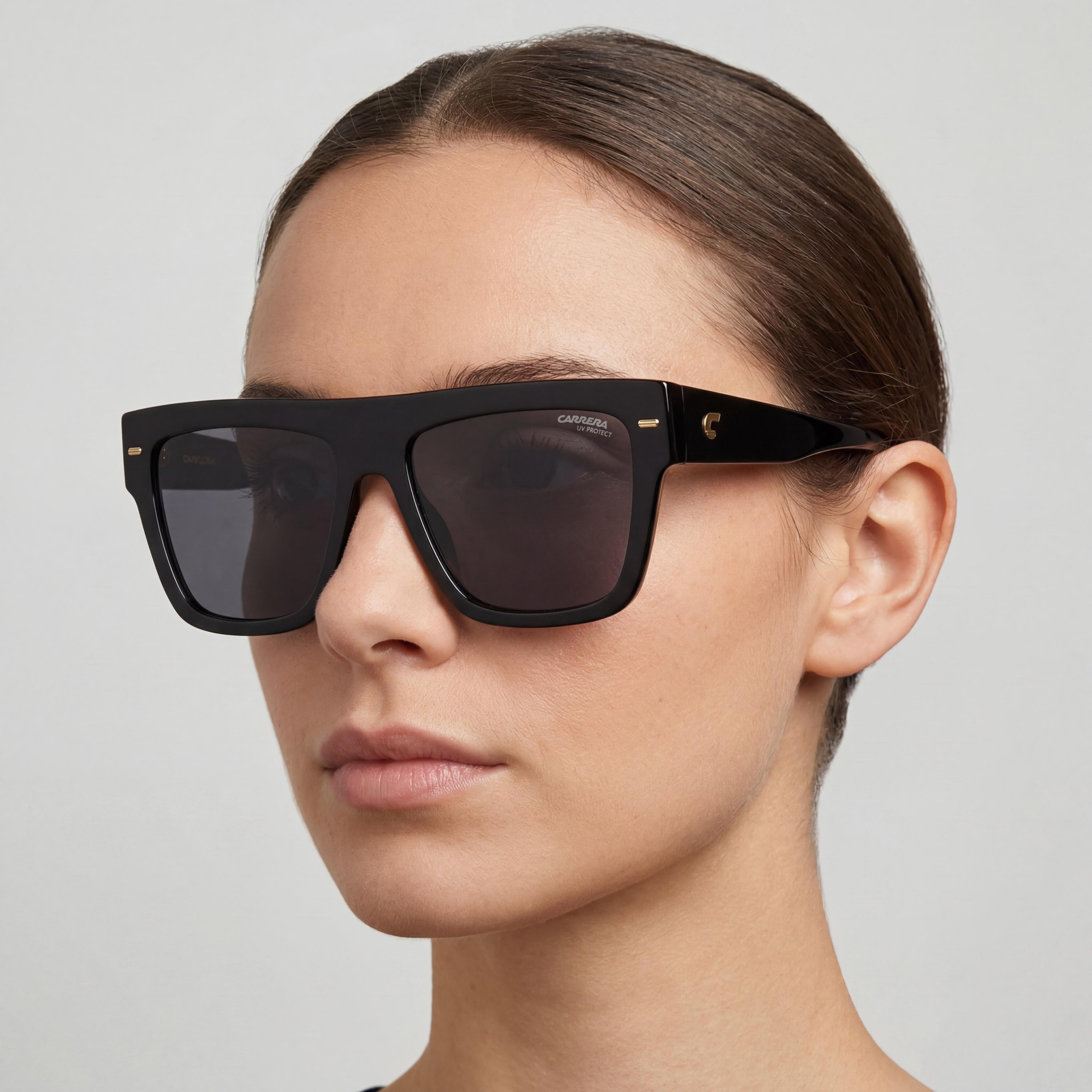 Carrera 3016/S Women's Black Grey Acetate Frame with Black Non-Polarized UV 400 Lenses 55-17-140, Photo 5