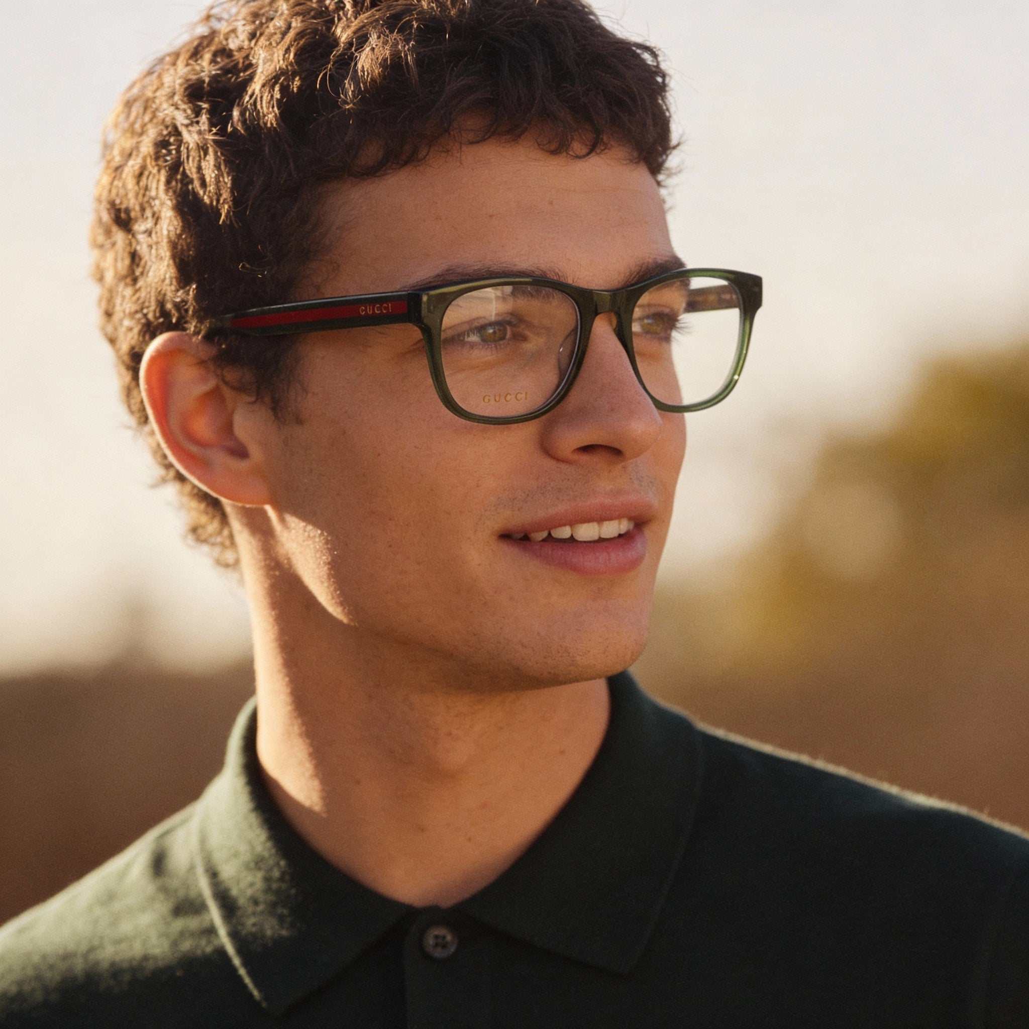Gucci GG0004ON 011 Men's Translucent Green Plastic Eyeglasses 53mm, Photo 4
