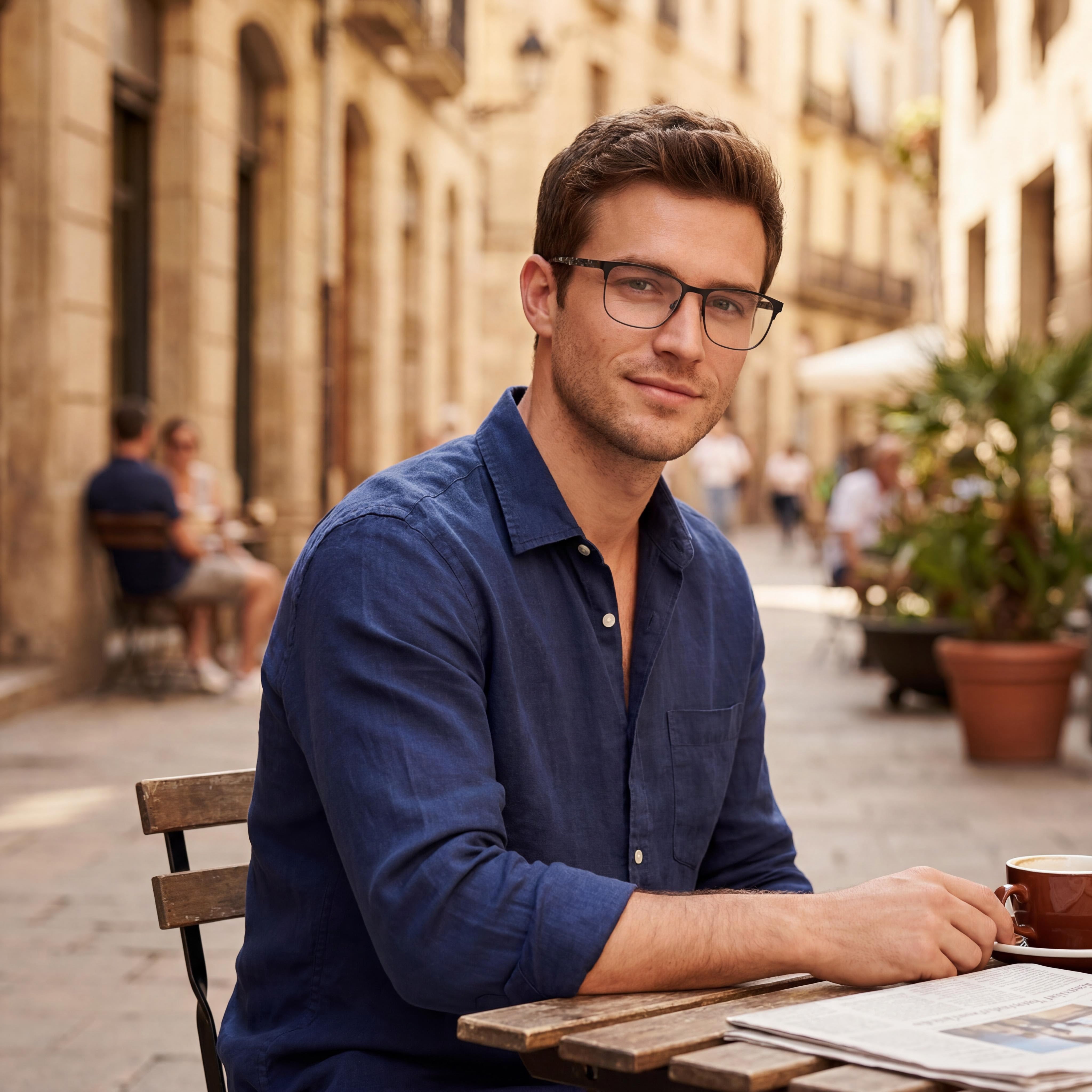 GANT Modern Eyewear for Men, featuring a Matte Black Metal Frame with Polarized Clear Polycarbonate Lenses, 53mm, Photo 6
