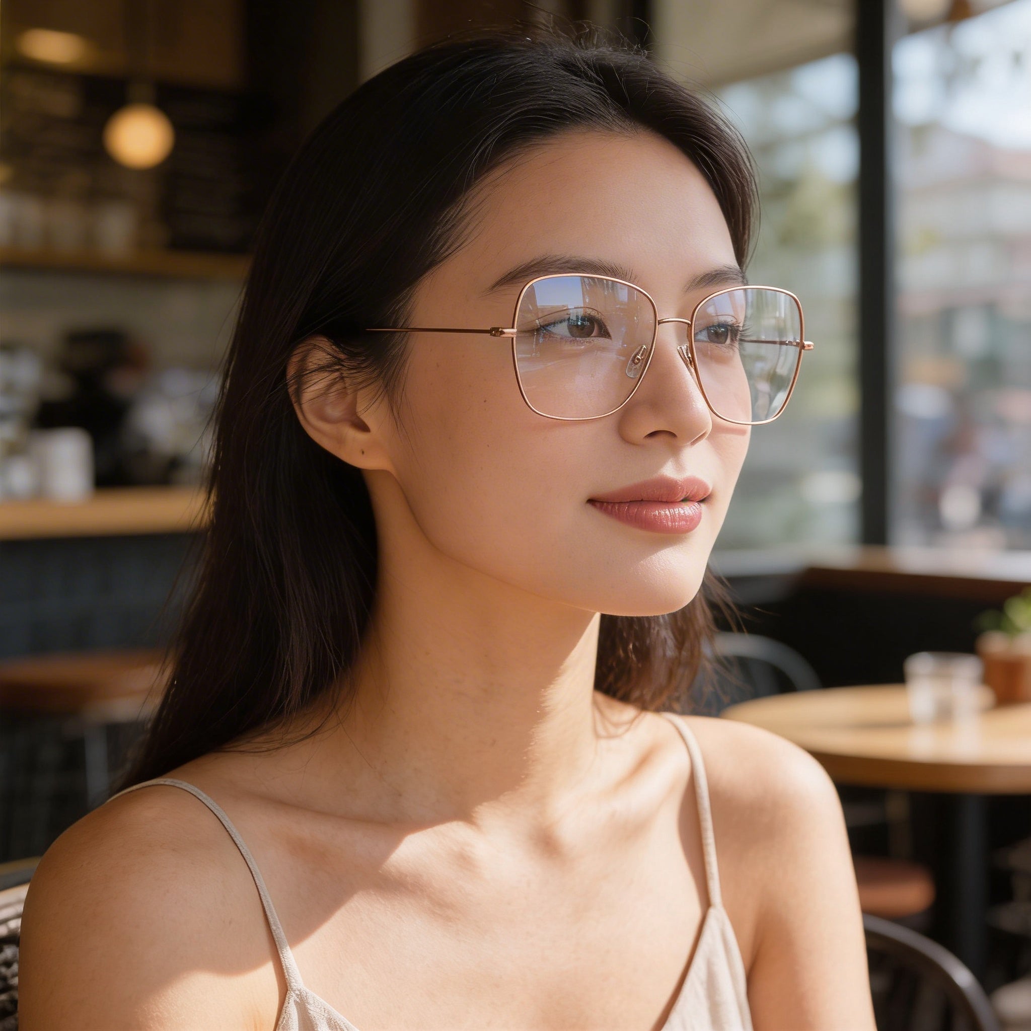 Hugo Boss Boss 1214 Women's Titanium Eyeglasses with Gold Copper Frame and non- Metallic Red Gold Lenses 55mm, Photo 3