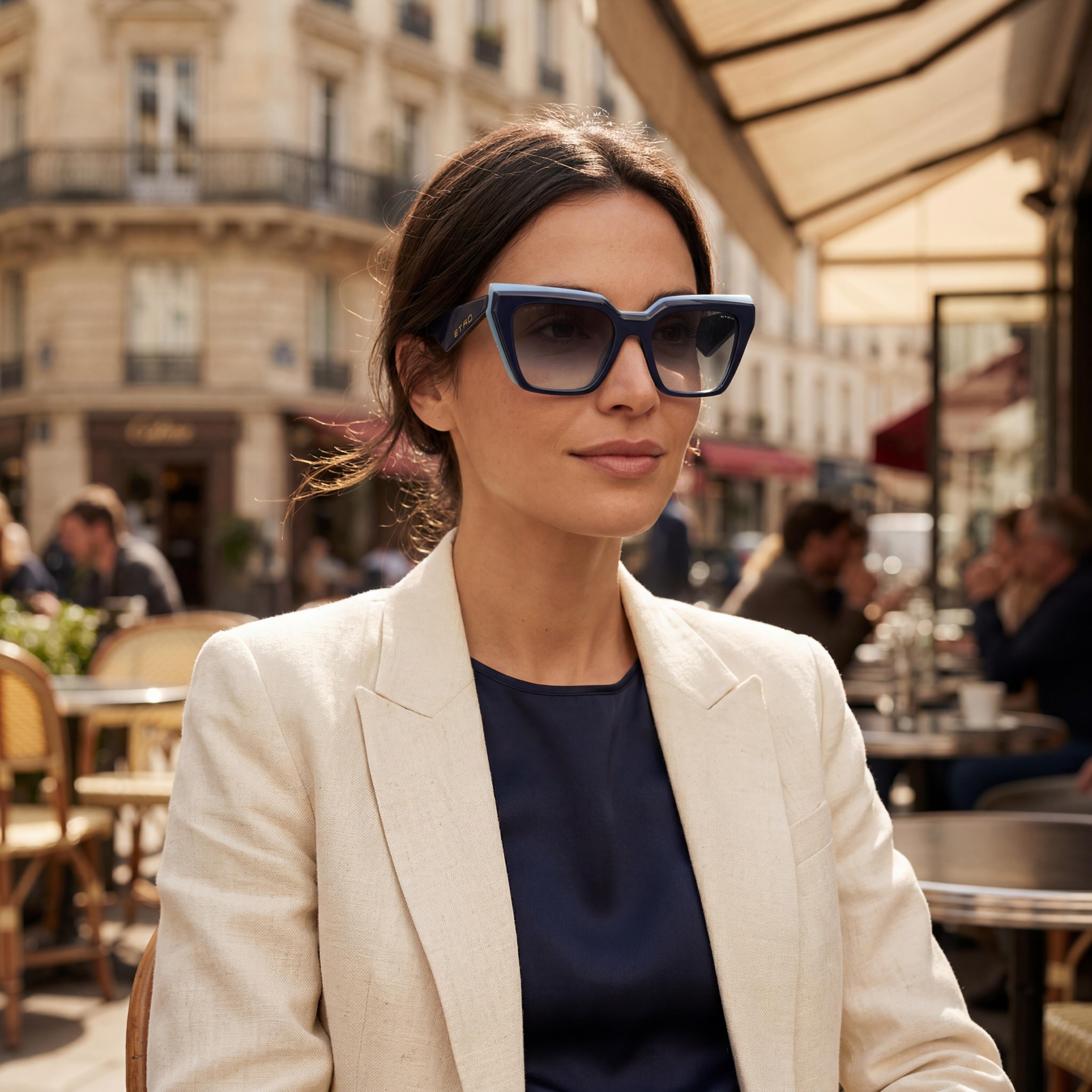 ETRO 0096/G/S Classic Women's Non-Polarized Sunglasses with Blue Azure Lenses and 18mm Bridge, 145mm Temples, Photo 5
