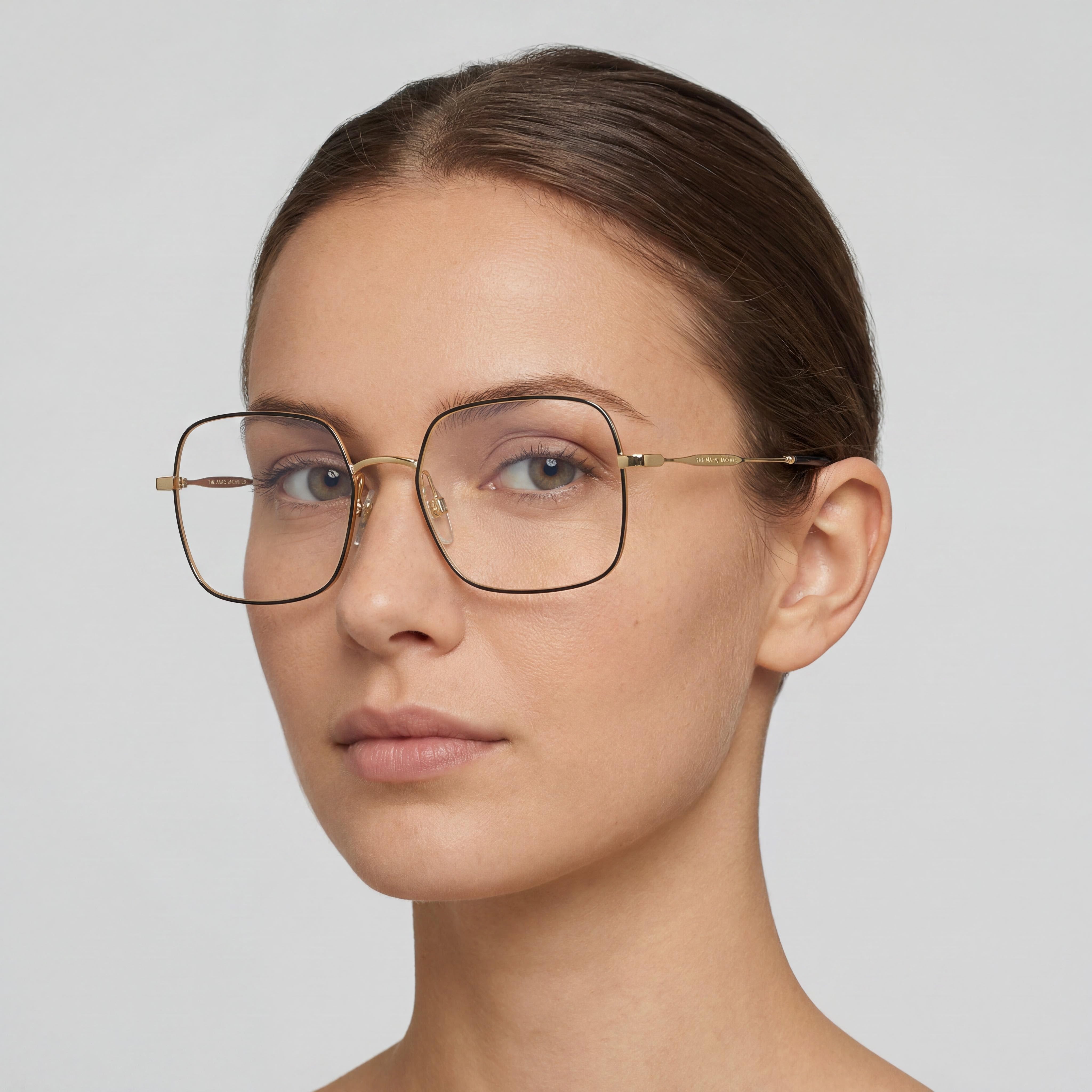 Marc Jacobs Marc 507 Gafas Ópticas Metálicas Doradas y Negras para Mujer con Lentes de Demostración Transparentes, Aptas para Receta 54 mm, Photo 4