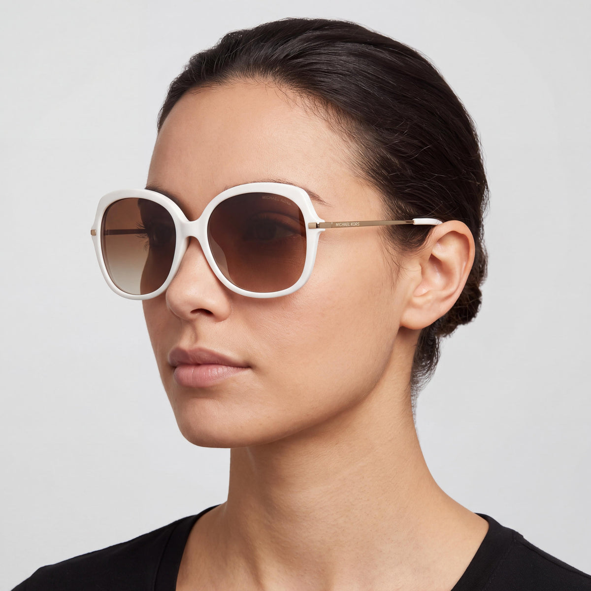 Michael Kors 2149u Women's Square Metal Bone Pearlized Brown Sunglasses 56mm, Photo 3