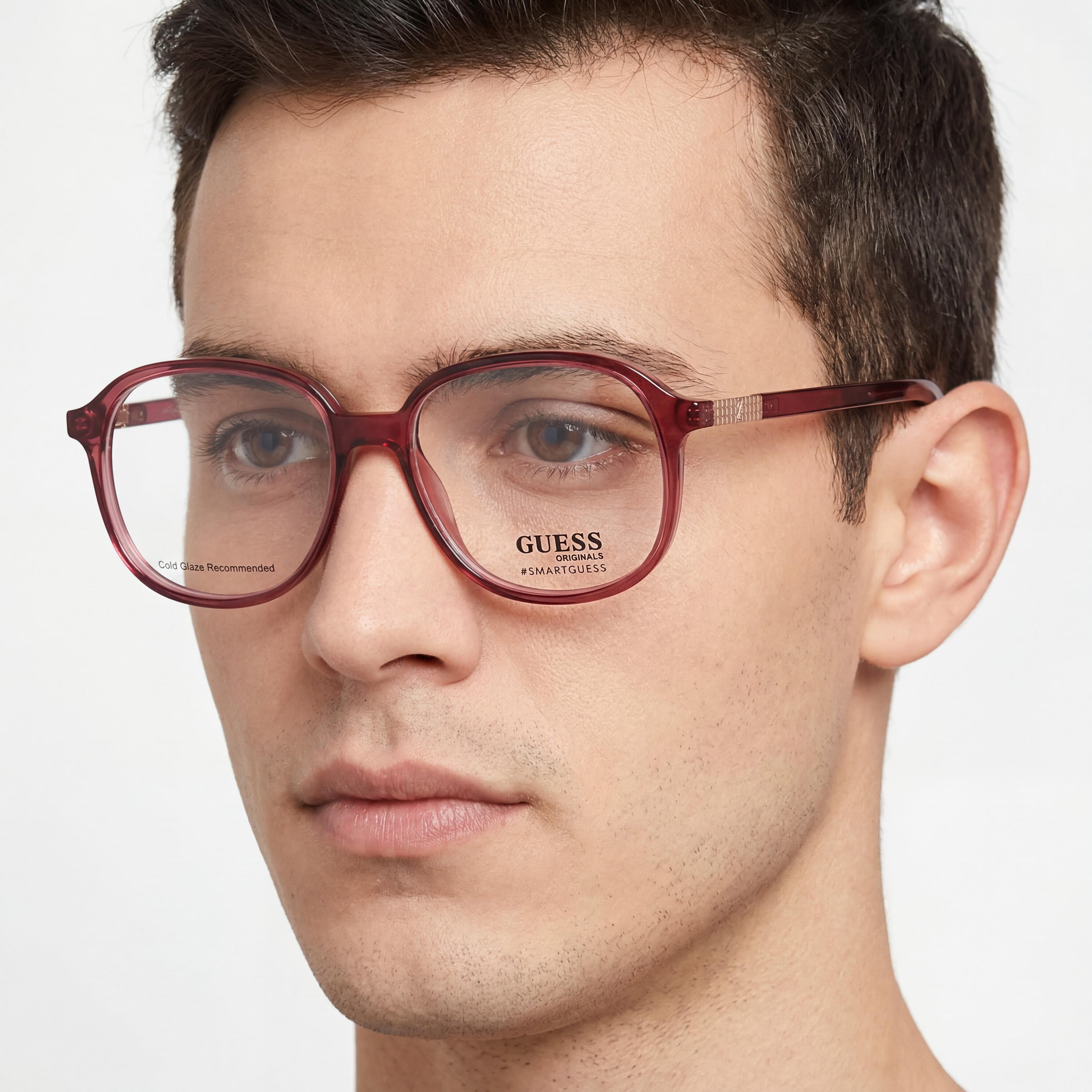 Guess Casual Unisex Bordeaux Plastic Frame Eyeglasses 53mm with and Non- Lenses, Photo 3