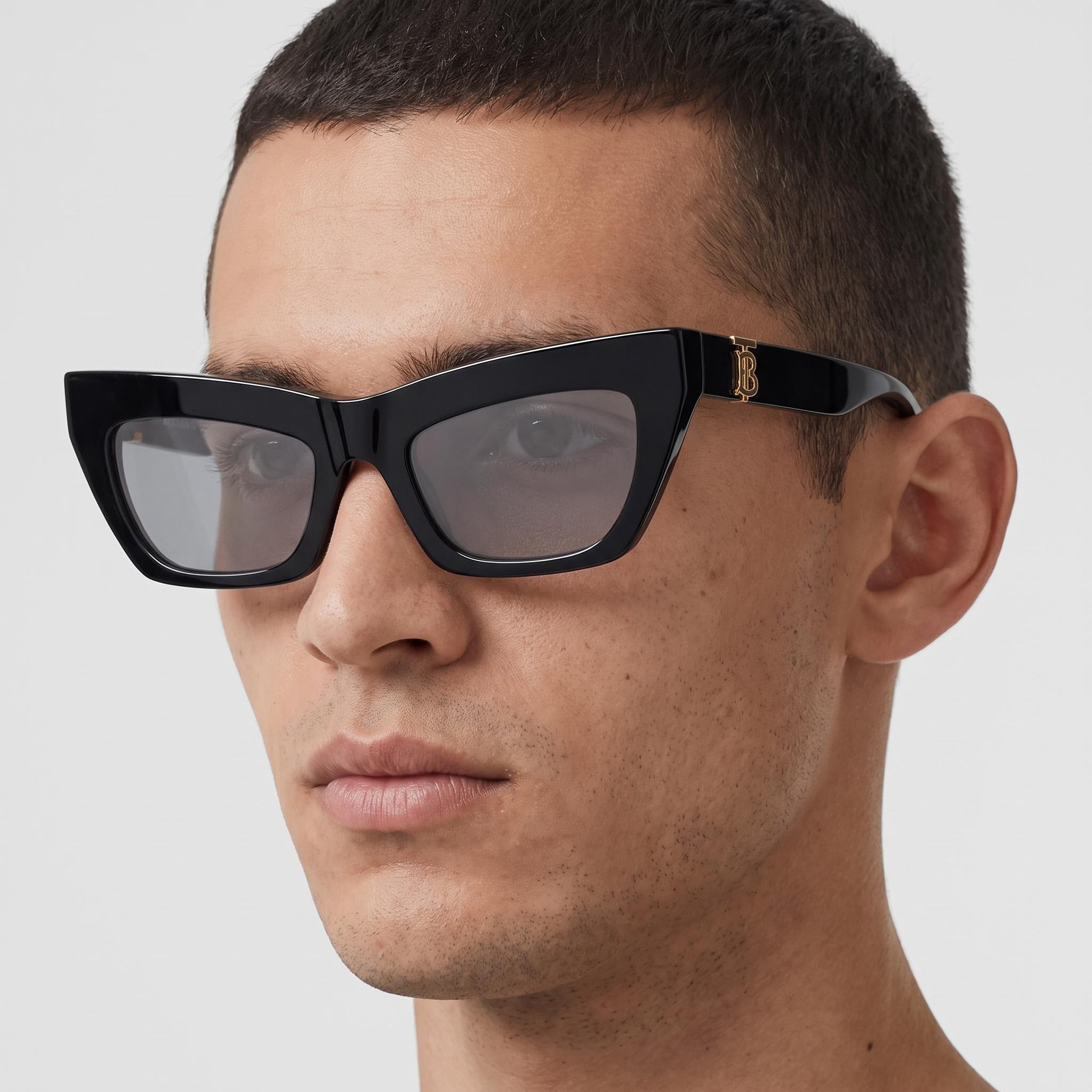 BURBERRY Be 4405 Unisex Black Dark Grey Acetate Frame Non- Polycarbonate Sunglasses 51mm, Photo 4