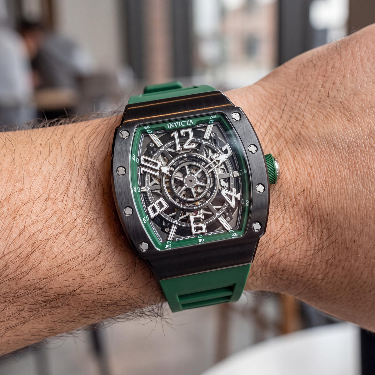 Reloj automático Invicta S1 Rally 69515 para hombre, caja de fibra de carbono de 43 mm, esfera negra, correa de silicona, Photo 4
