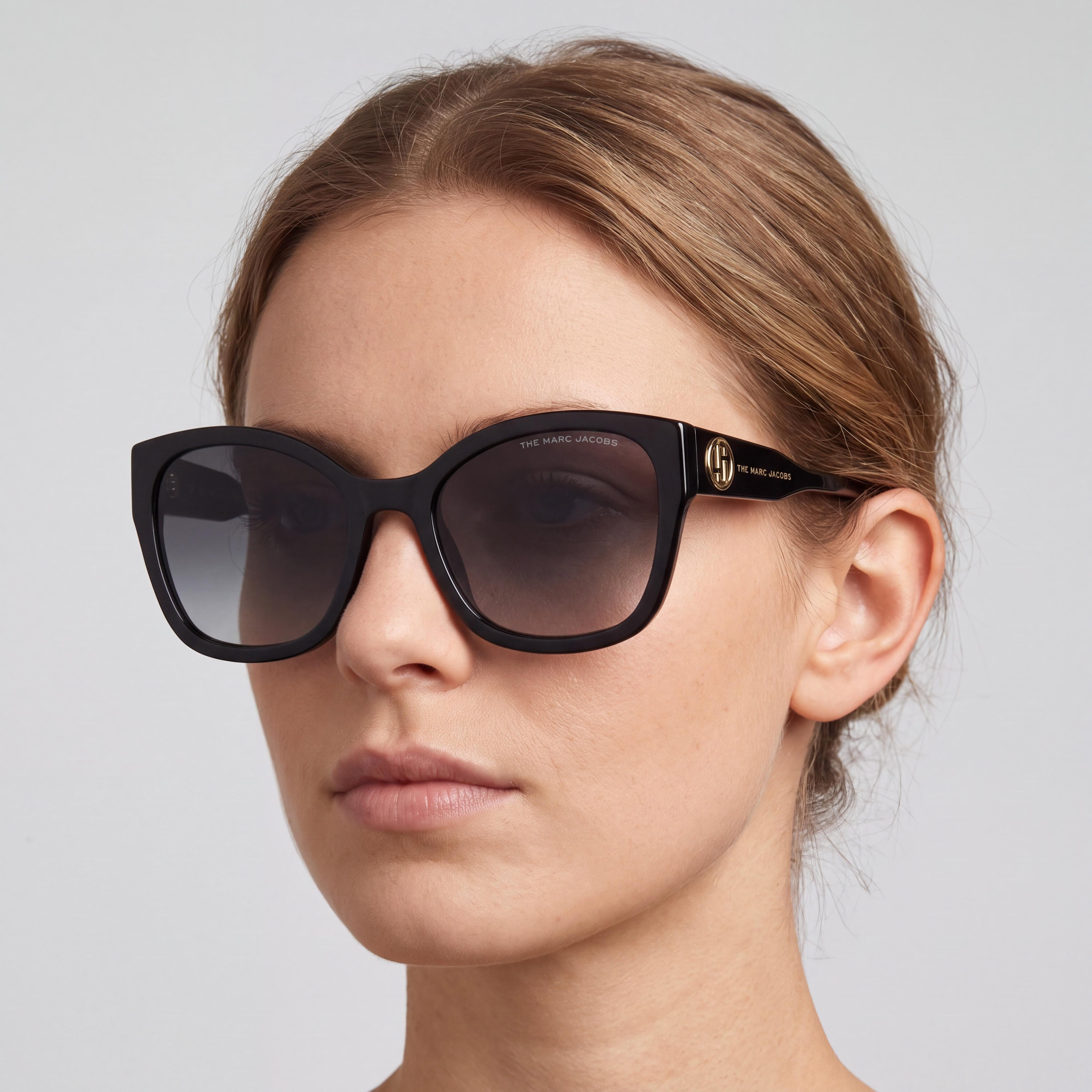 Marc Jacobs Marc 626/S Women's Black Plastic Dark Grey Shaded Non-Polarized 100% UV Protection Sunglasses 56mm, Photo 5