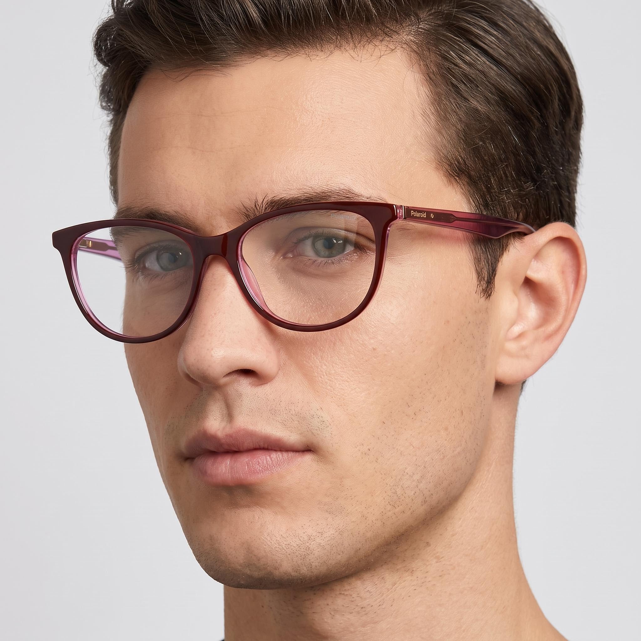 Polaroid Pld D395 Gafas Ópticas Hombre Montura Plástica Borgoña Rosa Sin Polarizar 52-16-145, Photo 3