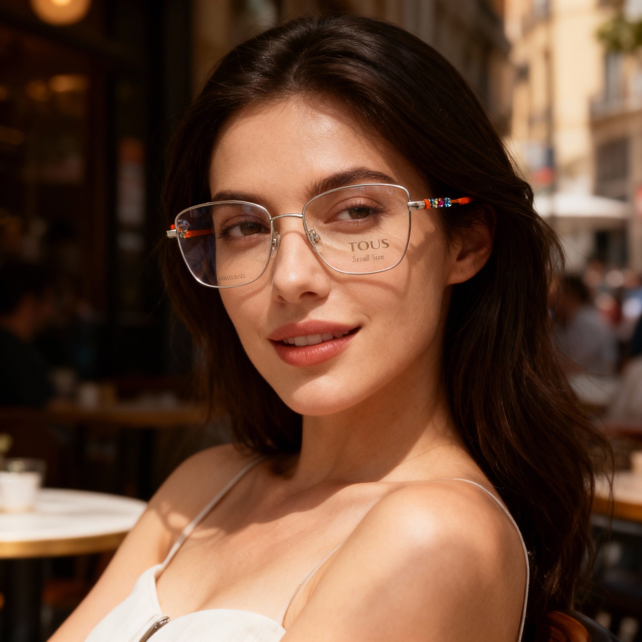 TOUS Classic Women's Light Gold Metal Eyeglasses Frames with 52mm Lens, 16mm Bridge, 135mm Temples, Photo 4