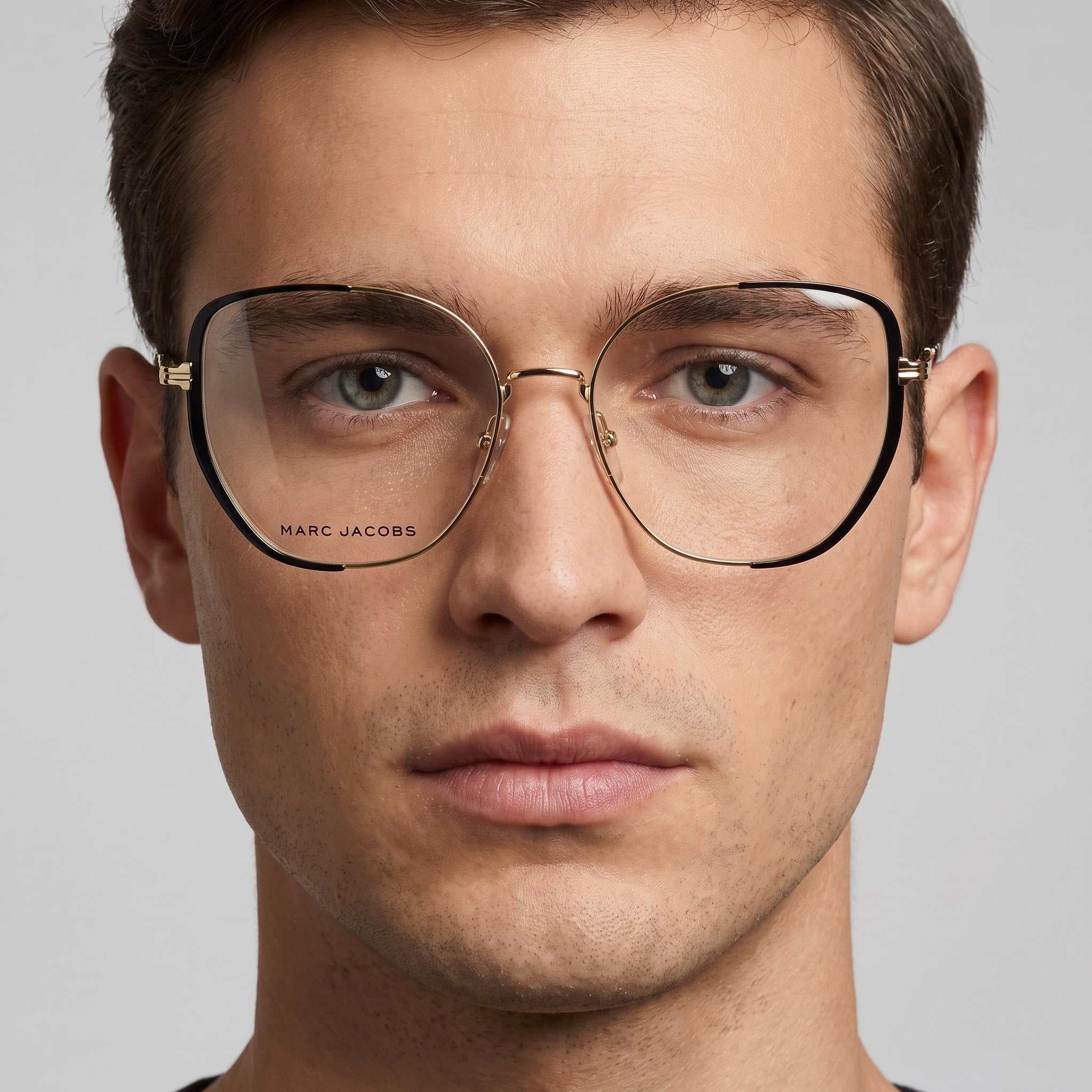 Marc Jacobs MJ 1103 Men’s Gold Black Stainless Steel Sunglasses, Multicolor Polycarbonate Lenses, 55mm, Photo 5