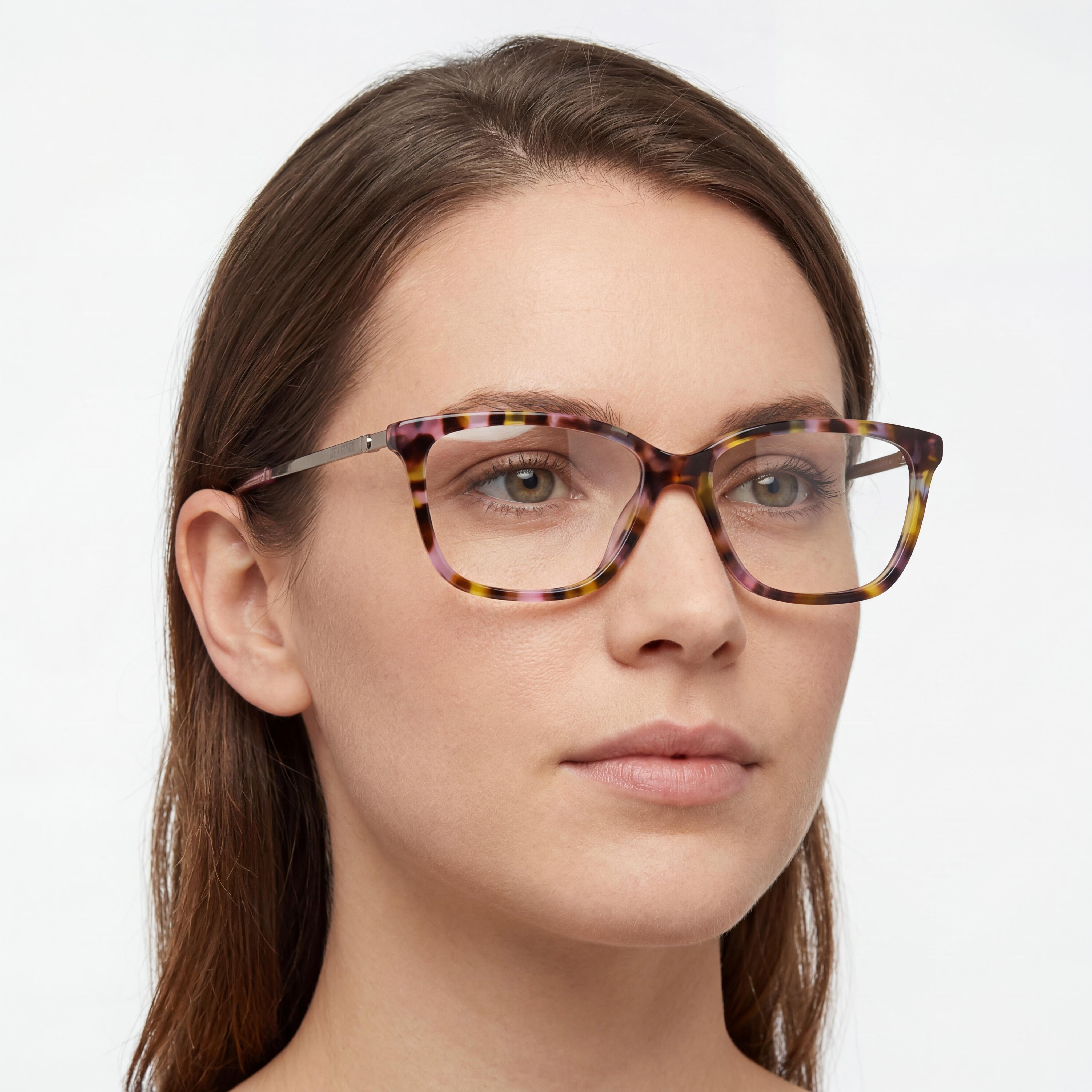 Montura de gafas graduadas Love Moschino 3D Heart Collection para mujer, rectangular, de acetato rosa Havanaa, 52-15-140, Photo 3