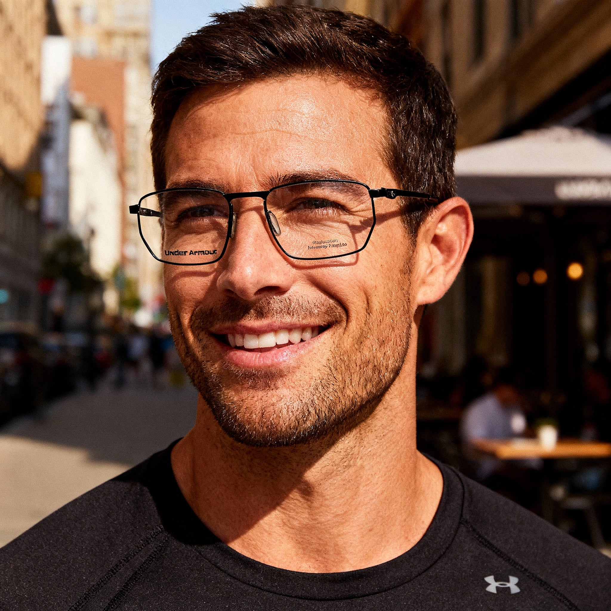 Under Armour UA 5046/G Men's Stainless Steel Optical Frames in Matt Black, 55mm Lens Width, Photo 5