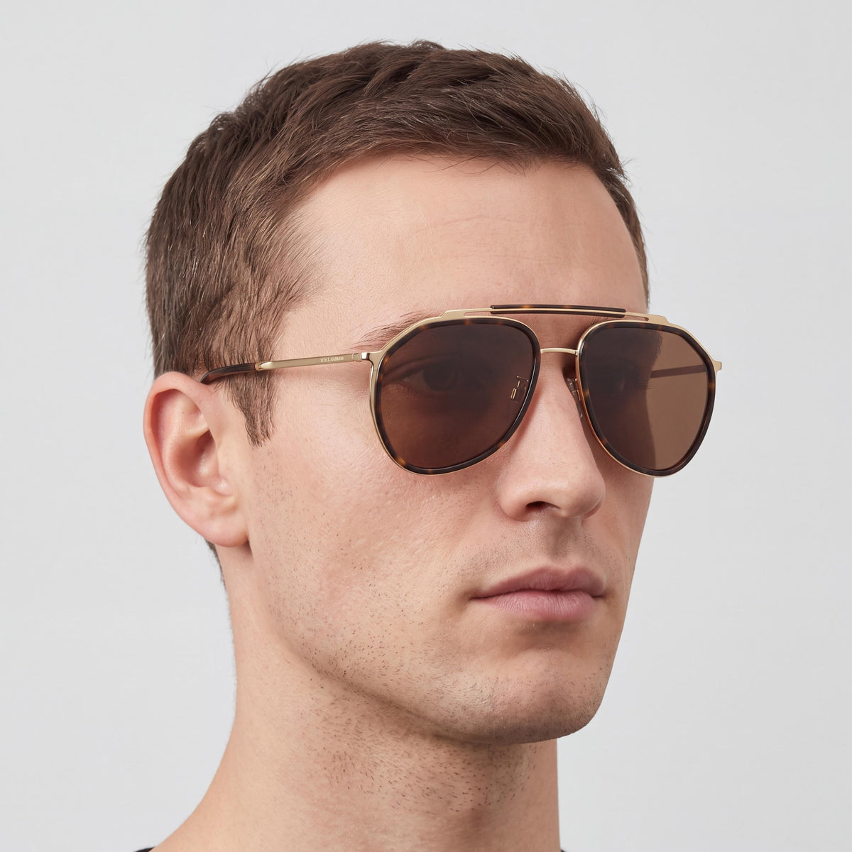 Dolce & Gabbana 0DG2277 02/73 Gafas de sol de aviador unisex Montura de acetato multicolor Lentes marrón oscuro 57mm Protección UV, Photo 5
