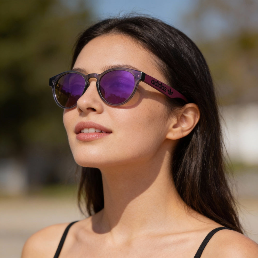 adidas Originals Or0025 Unisex Plastic Frame Sunglasses with UV Protection, Purple Grade Mirror, 36mm Lens Width