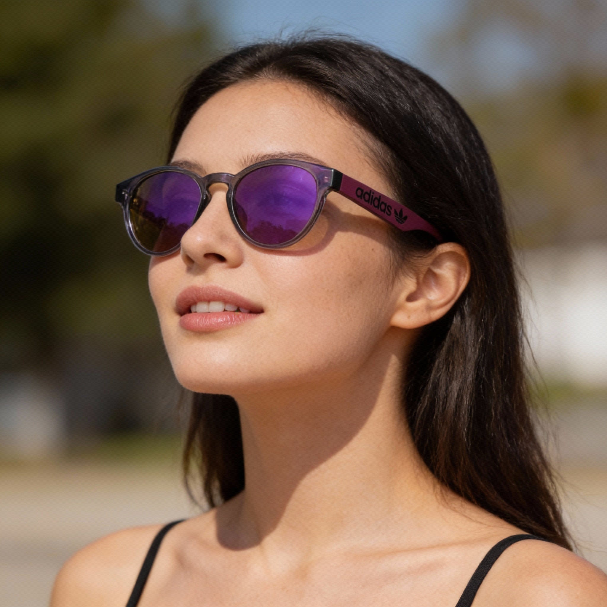 Gafas de sol unisex adidas Originals OR0025 con montura de plástico y protección UV, espejo morado, ancho de lente de 36 mm, Photo 5