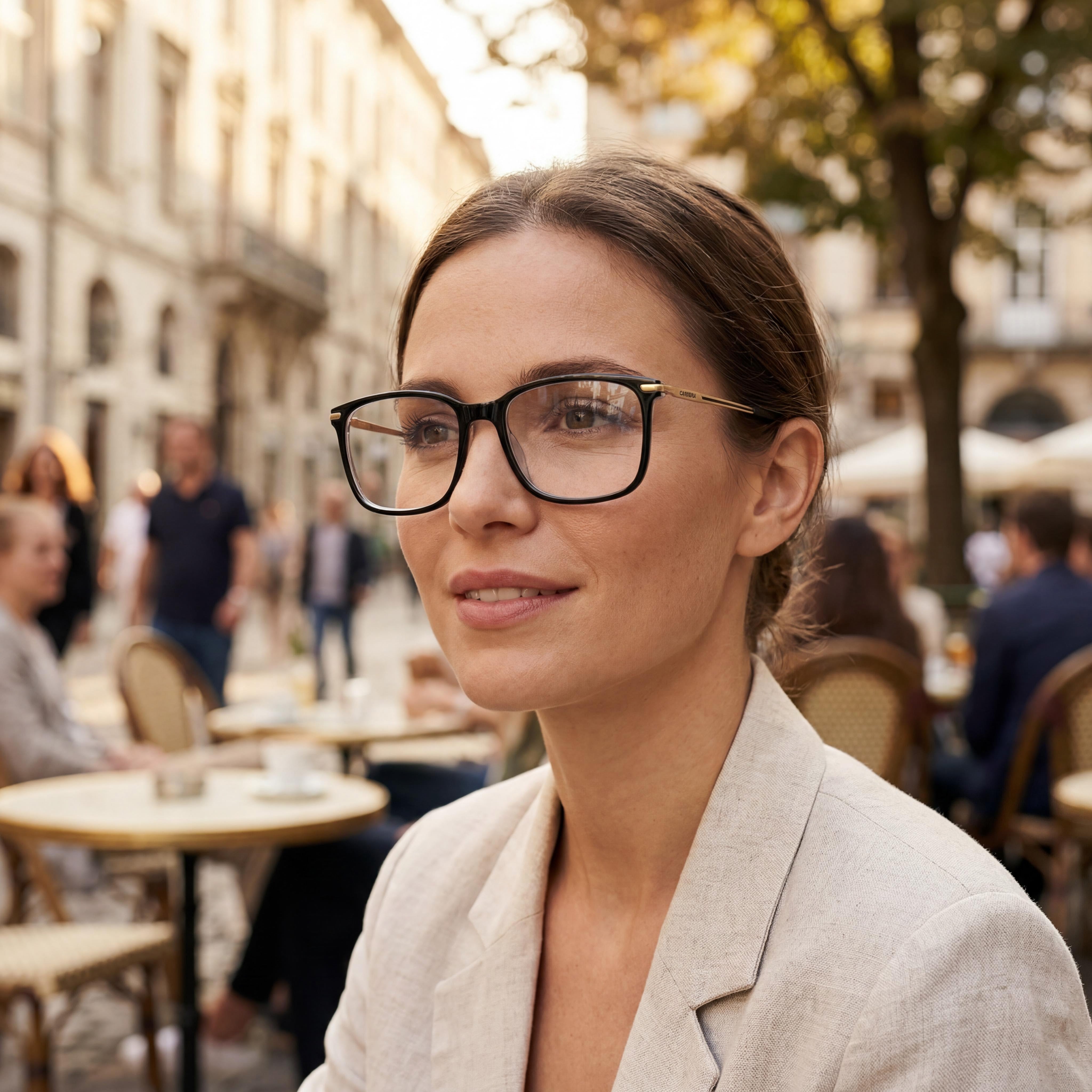 Carrera Unisex RECTANGULAR / CUADRADO Plástico Negro Montura de Cristal Policarbonato Sin-Lentes Gafas de 55mm, Photo 6