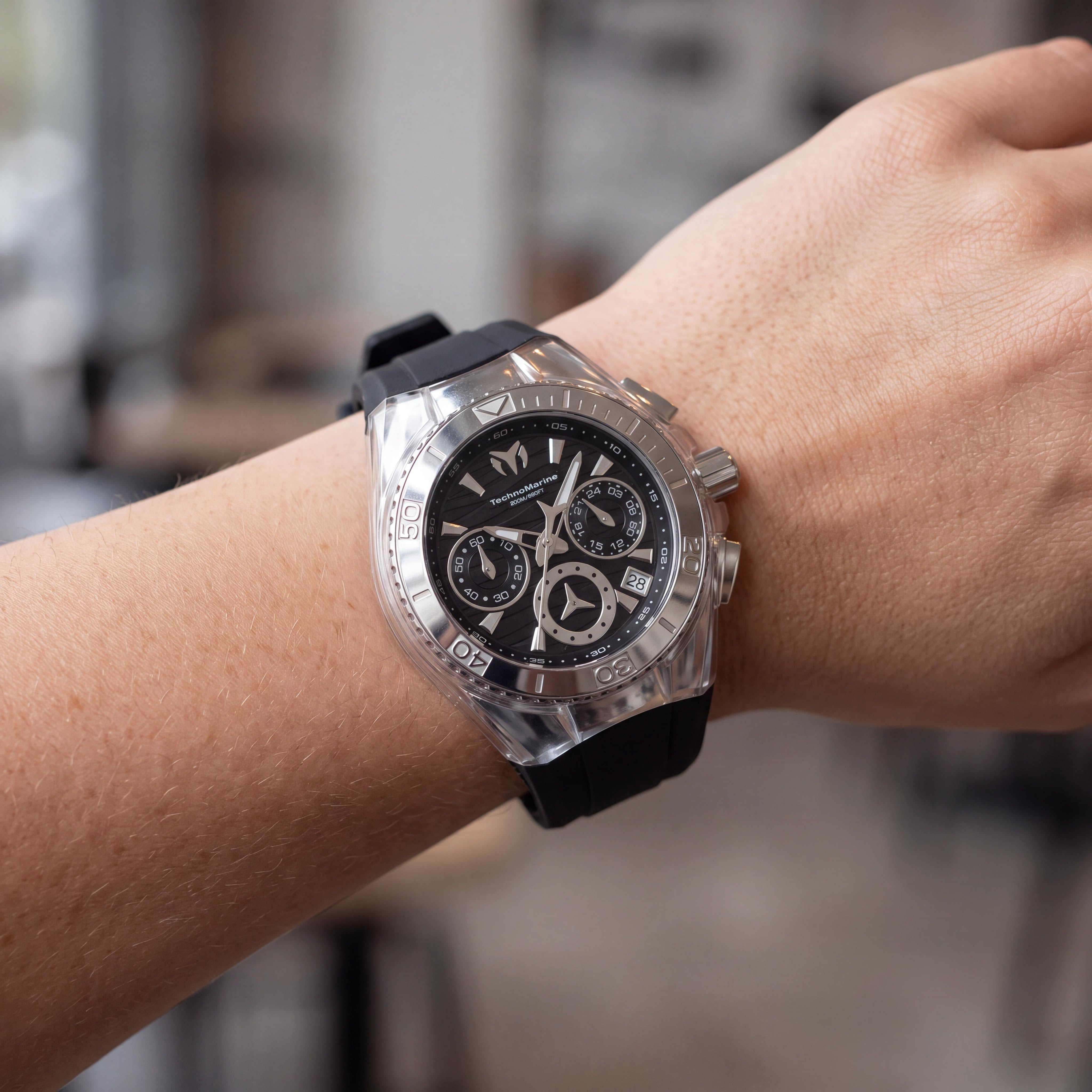 TechnoMarine TM-120034 Cruise Women's Quartz Chronograph Watch Black & Grey Luminous 40.57mm, Photo 4