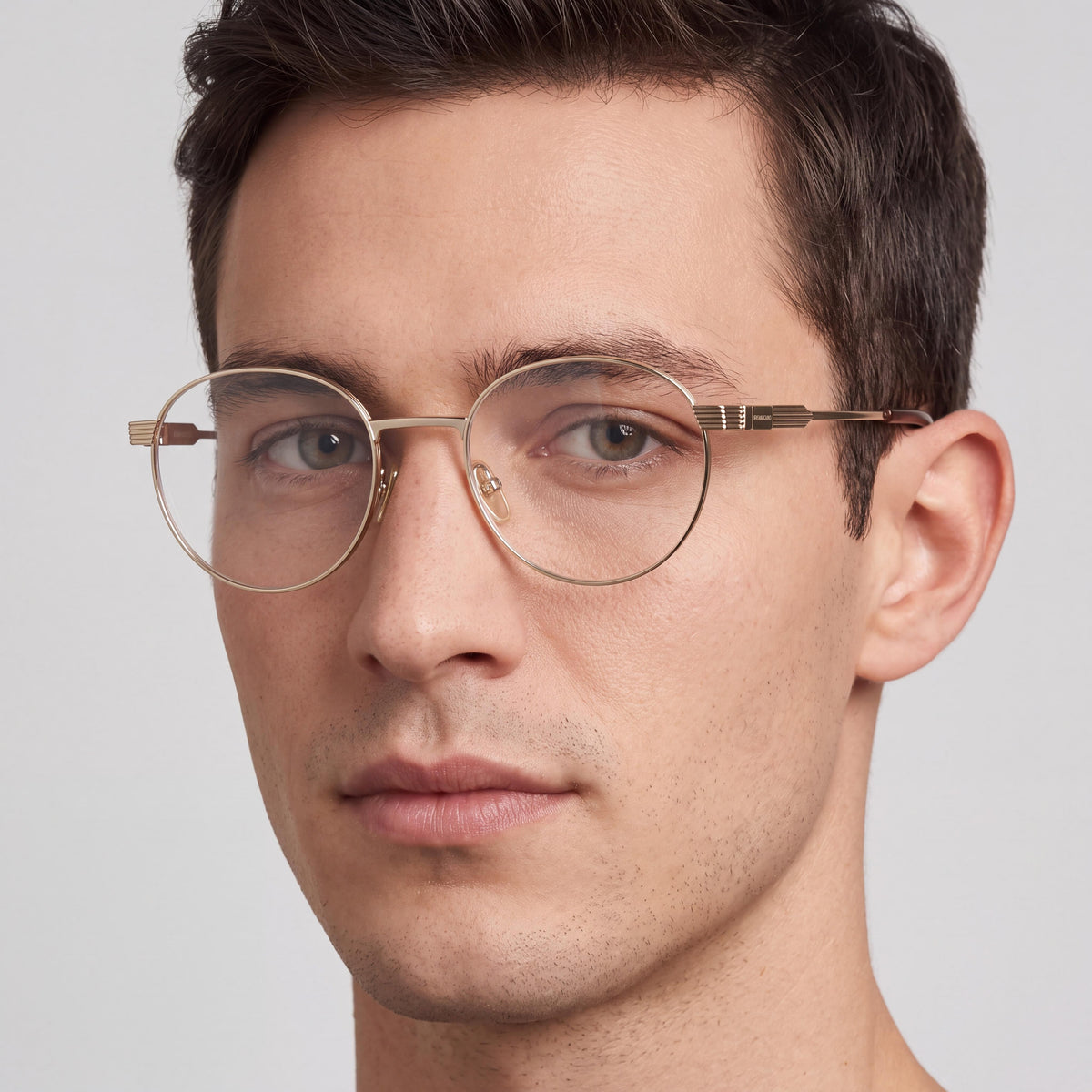 Ferragamo Sf2596 Men's Eyewear featuring Gold Titanium Frame & Clear Lenses, 51mm Lens Width, Photo 3