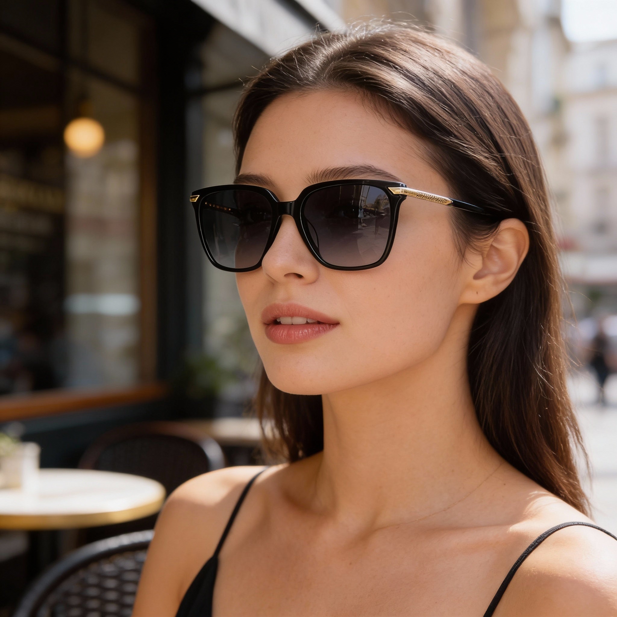 Gafas de sol cuadradas no polarizadas de acetato negro para mujer de Rag & Bone Modern Rnb1066/s, 55 mm, Photo 5