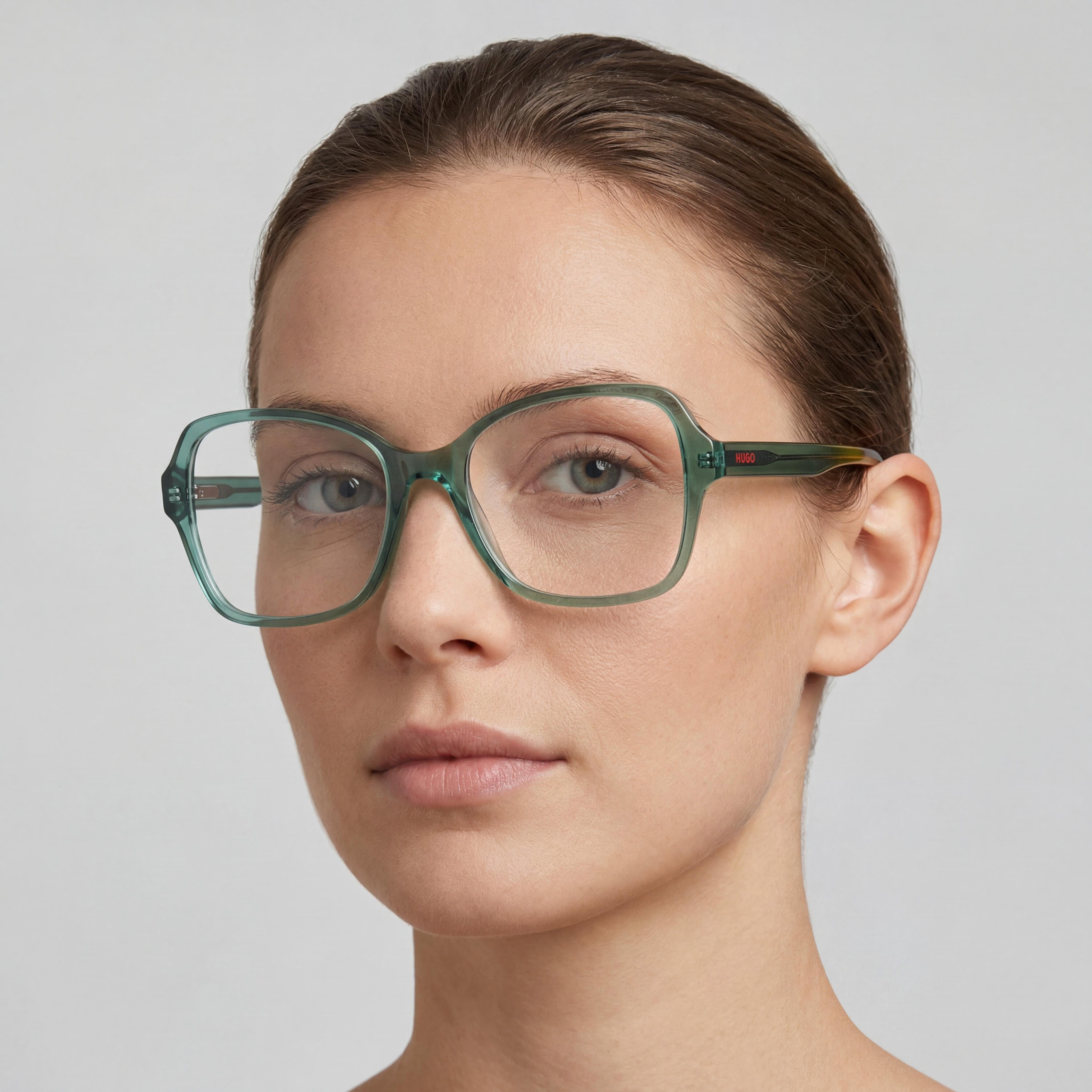 Gafas de sol modernas para mujer Hugo Boss con montura de acetato en amarillo verde y lentes a juego en amarillo verde, 53 mm, Photo 3