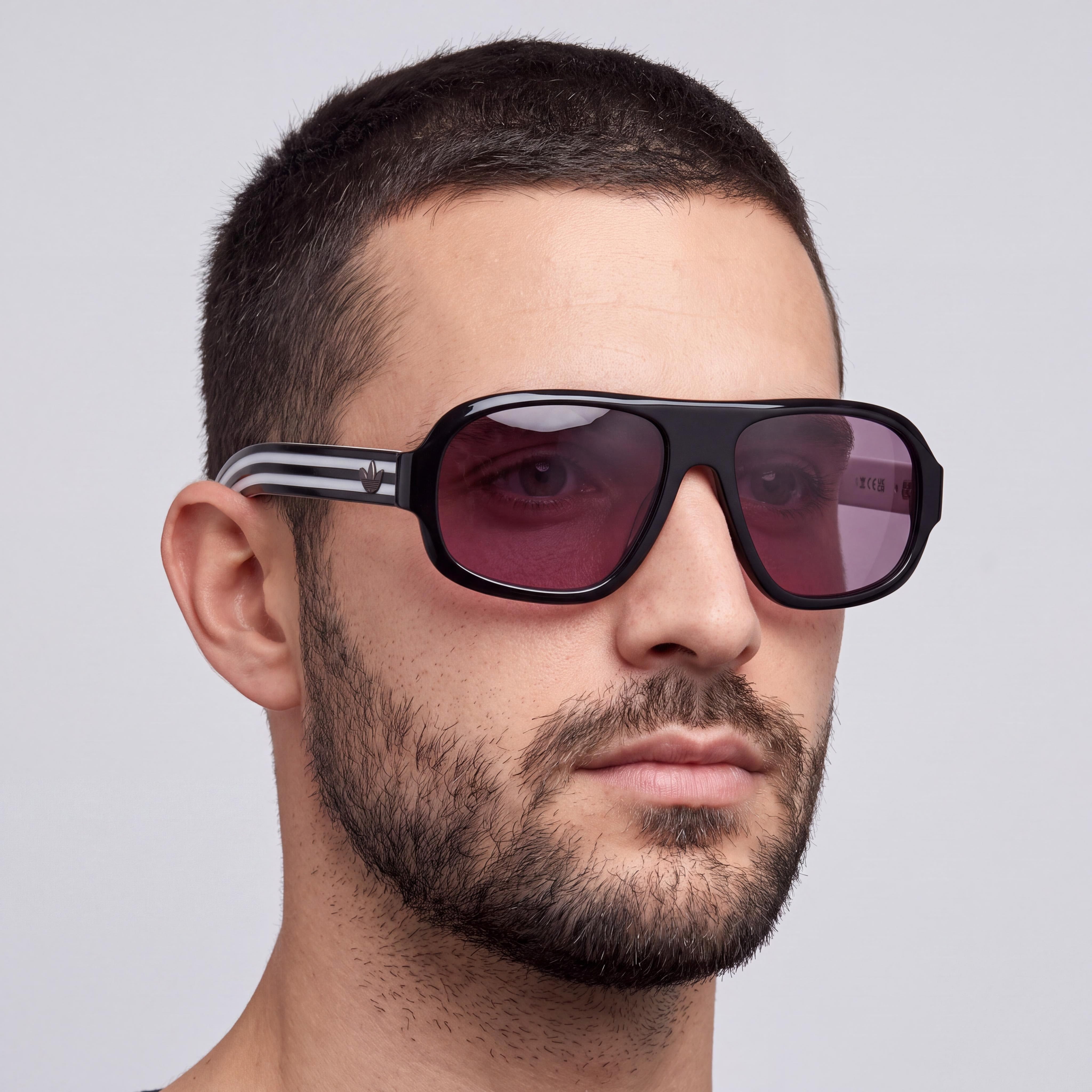 adidas Originals Men’s Casual Plastic Frame Shiny Black Smoke Lens UV 400 Sunglasses 59mm Lens Width, Photo 5