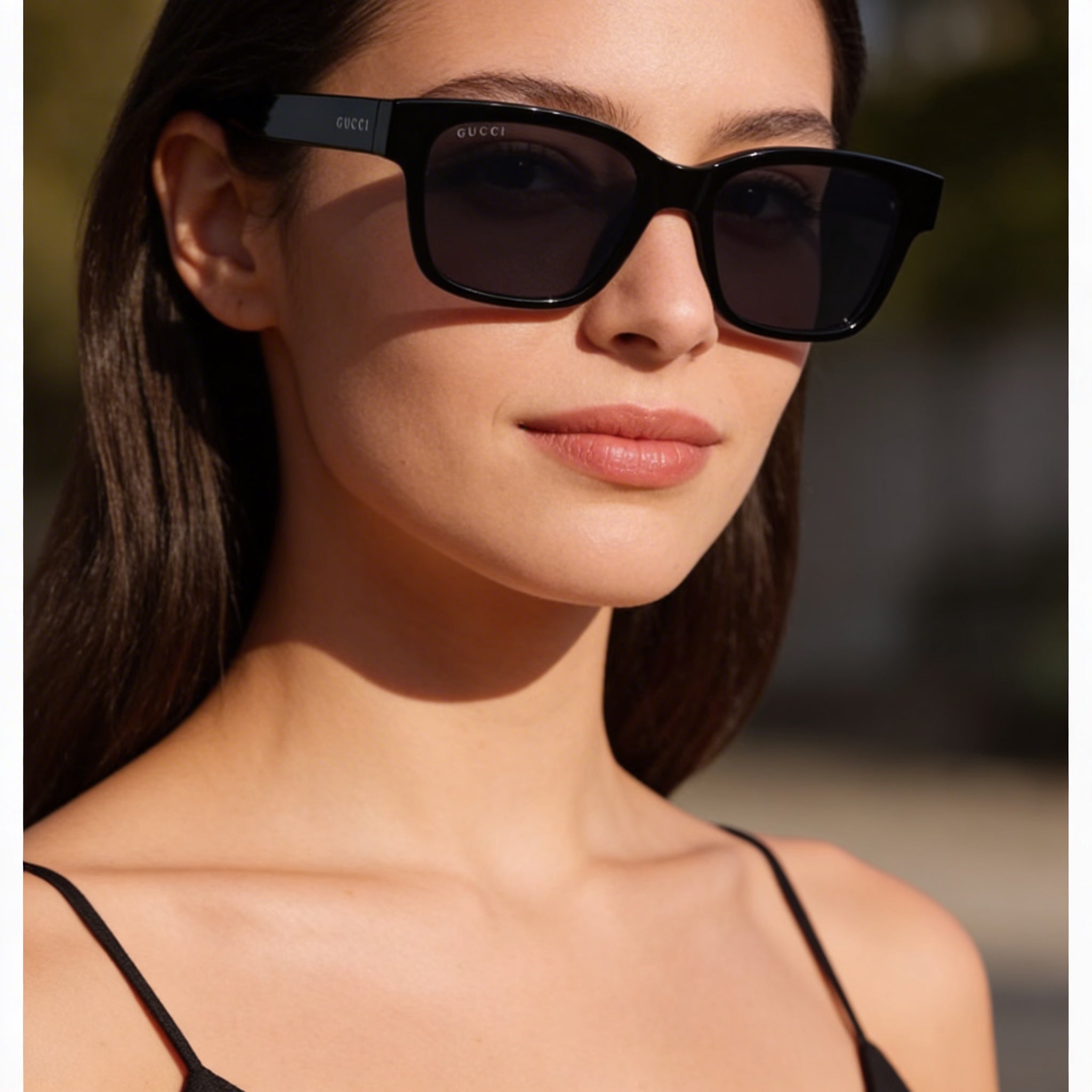 Gafas de sol unisex informales Gucci GG1716S con montura completa rectangular, color negro y gris, sin polarizar, 54-18-145 mm, Photo 4