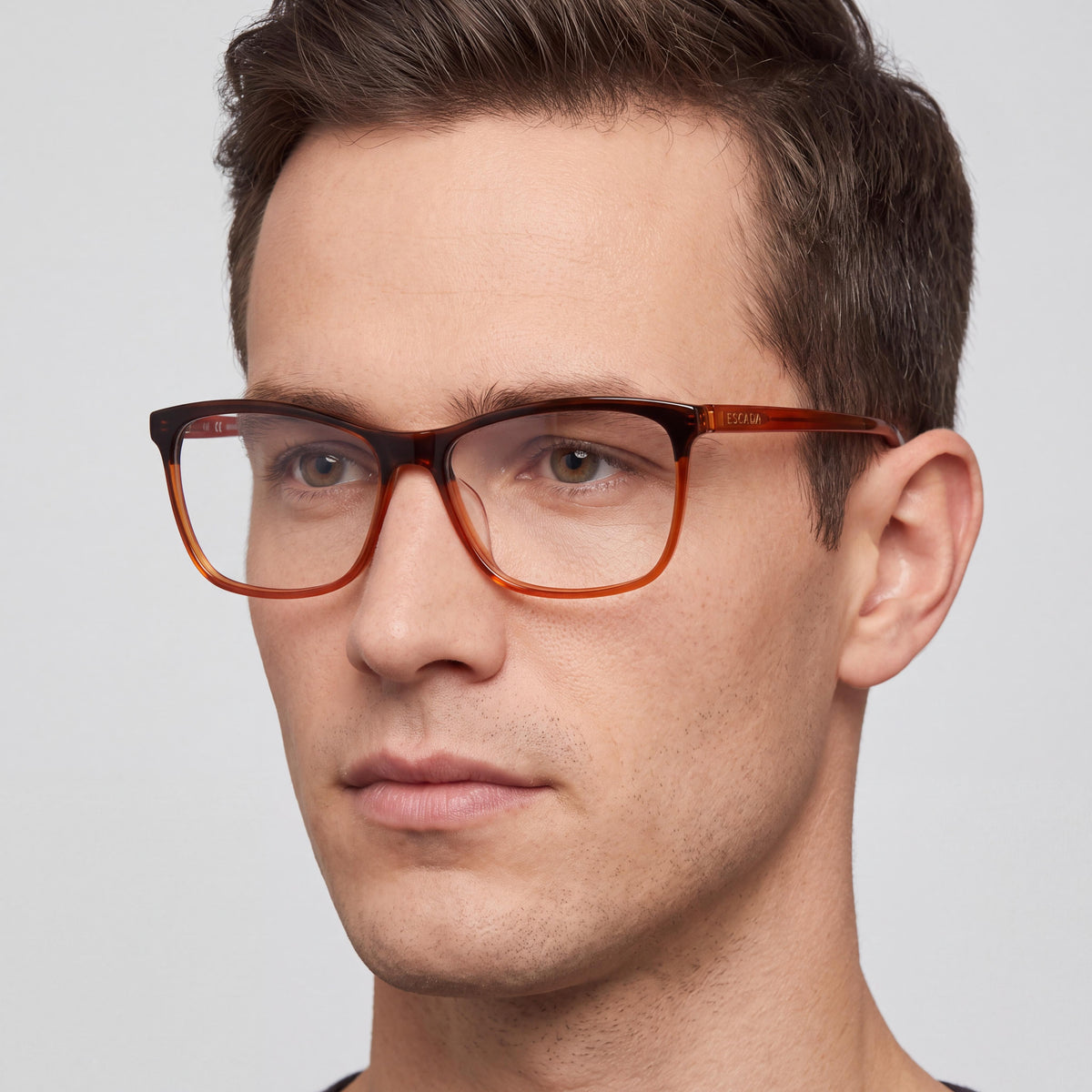 Escada Vesa13 Men's Yellow Brown Havana Eyewear Frames with 55mm Lens, 15mm Bridge, 135mm Temple, Photo 4