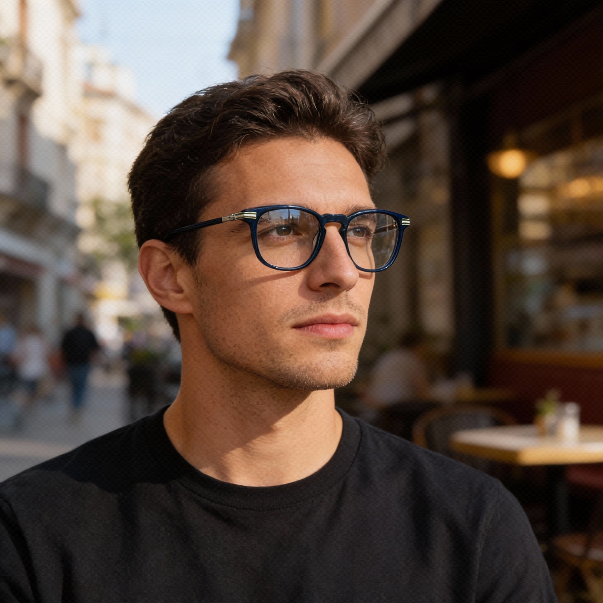 Lacoste Casual Men's Sunglasses with Transparent Blue Acetate Frame and Transparent Blue Lenses 51-20-145mm, Photo 5