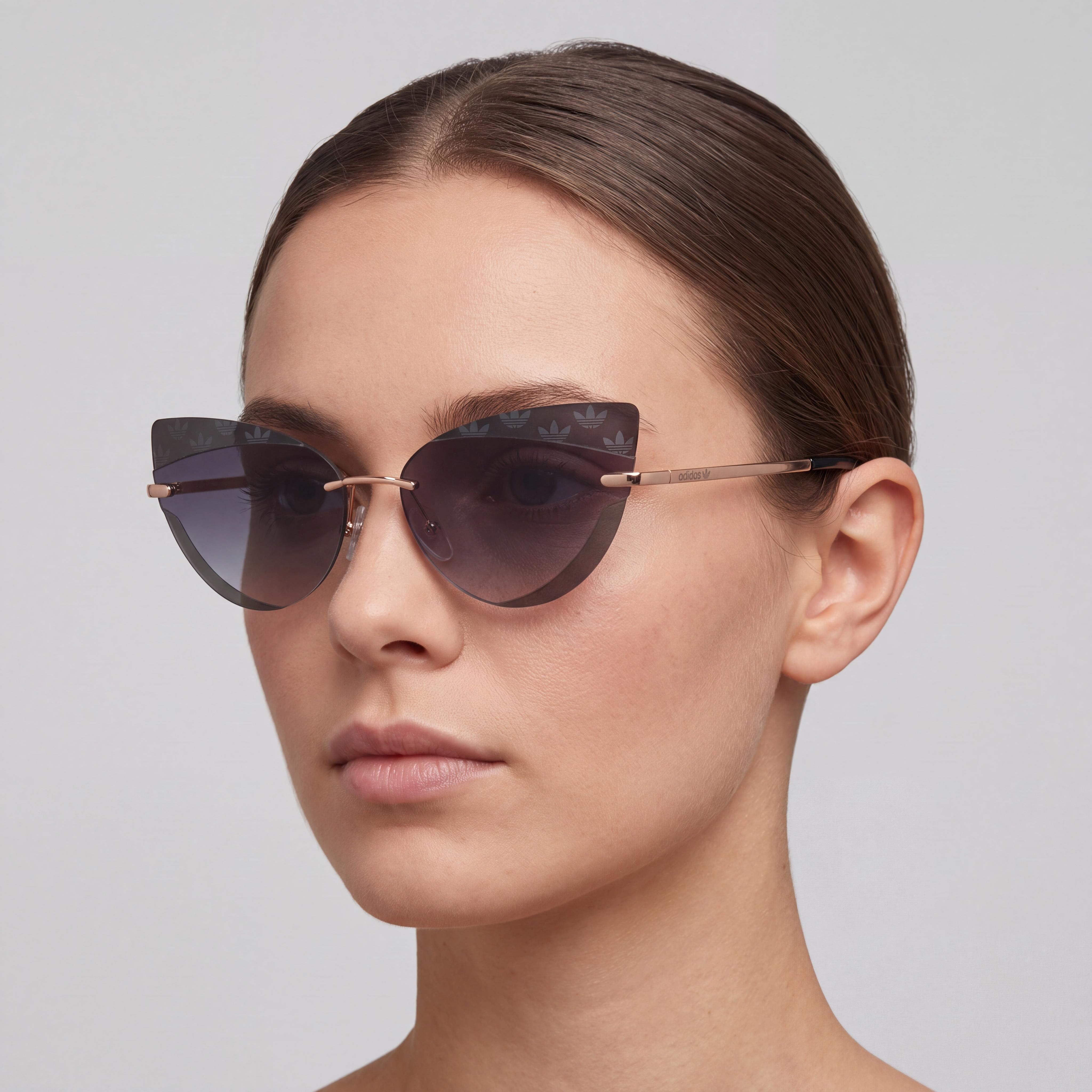 adidas Originals Or0016 64 Women's Plastic Frame Black Gold Gradient Smoke Sunglasses 64mm, Photo 3