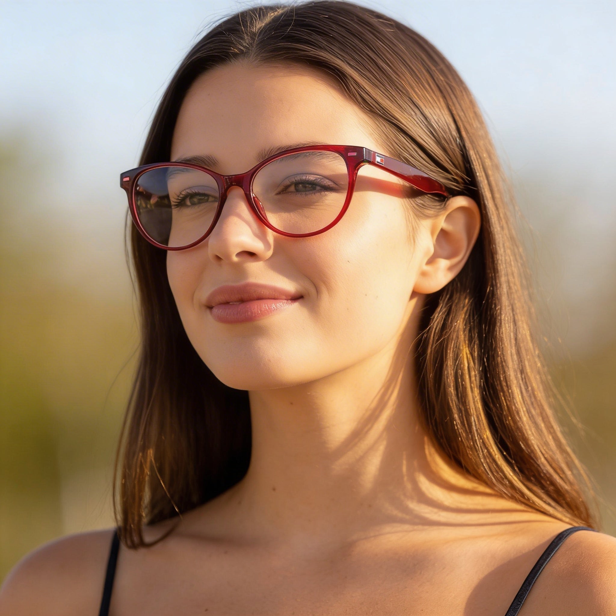 Gafas de sol Tommy Hilfiger modernas para mujer, montura inyectada con purpurina roja, lentes de policarbonato no polarizadas, 48 mm, Photo 6