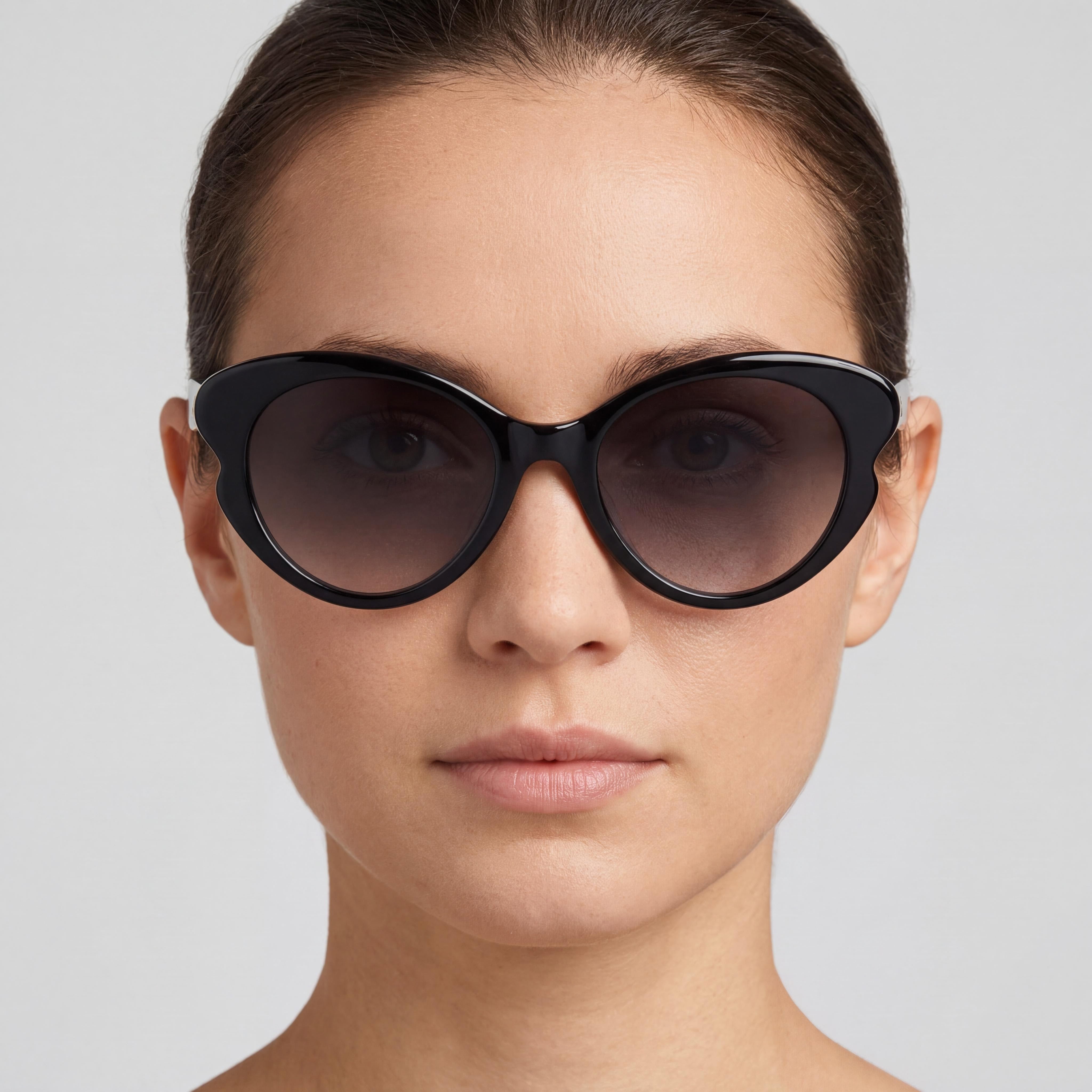 Gafas de Sol Clásicas de Ojo de Gato para Mujer kate spade new york, Plástico, Protección UV, Negro con Degradado Gris Oscuro 53mm, Photo 5