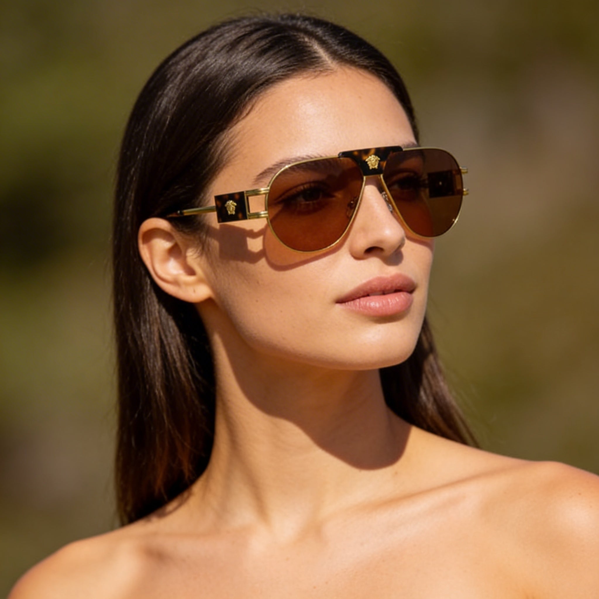 Versace Contemporary Unisex Multicolored Alloy Steel Frame Polycarbonate Lens Sunglasses UV Protection 63mm, Photo 5