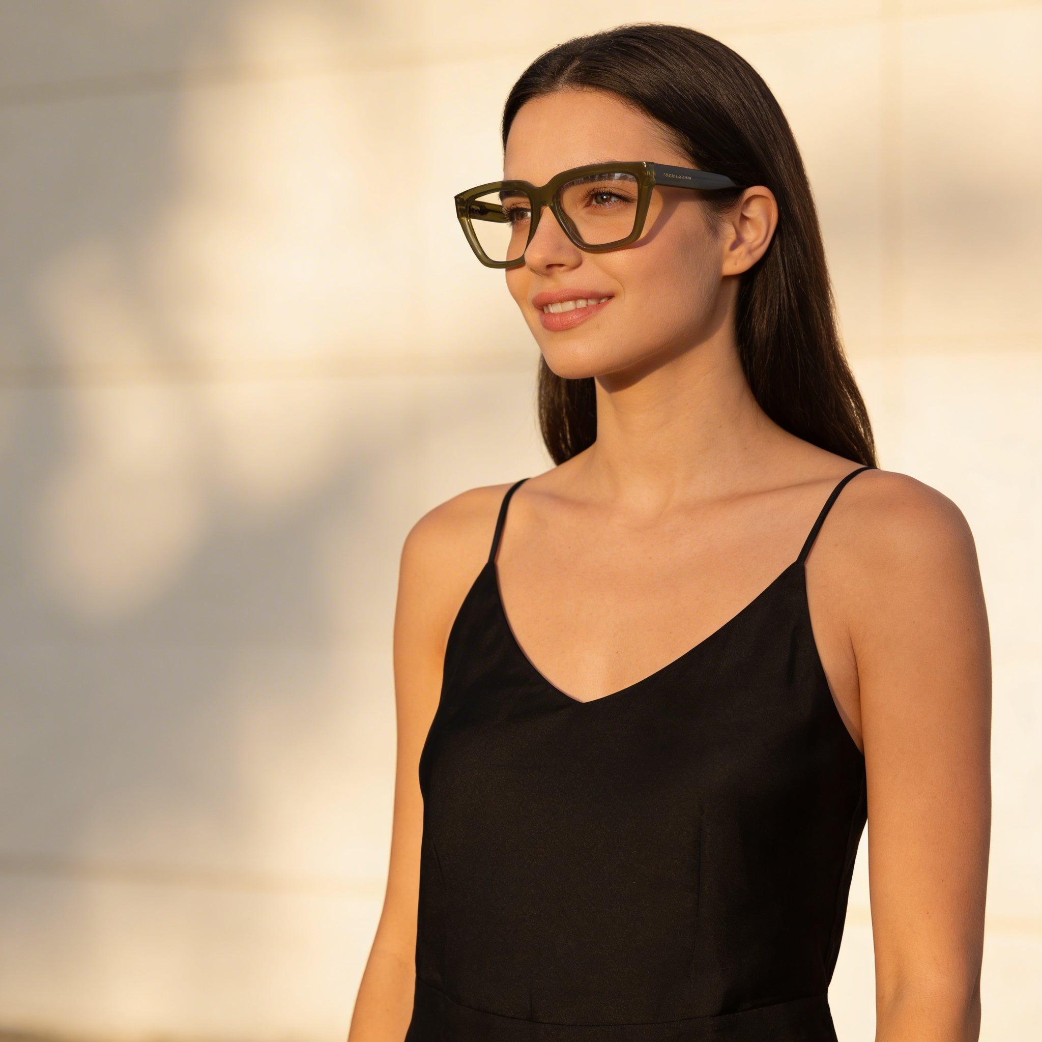 Victoria Beckham Women's Modern VB2658 Style Sunglasses featuring an Olive Acetate Frame and Matching Olive Lenses, Size 53mm, Photo 3
